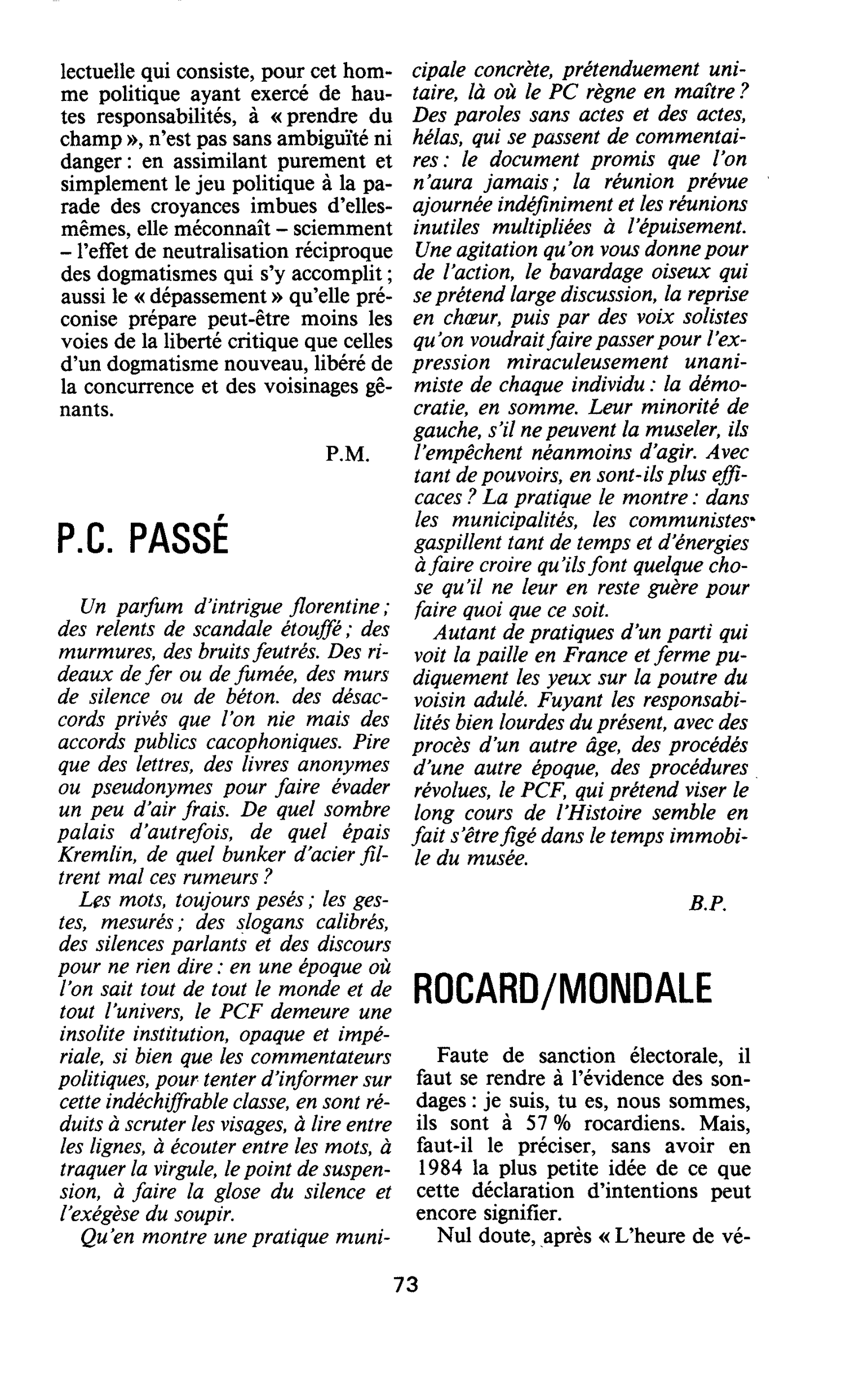 P.C. PASSÉ