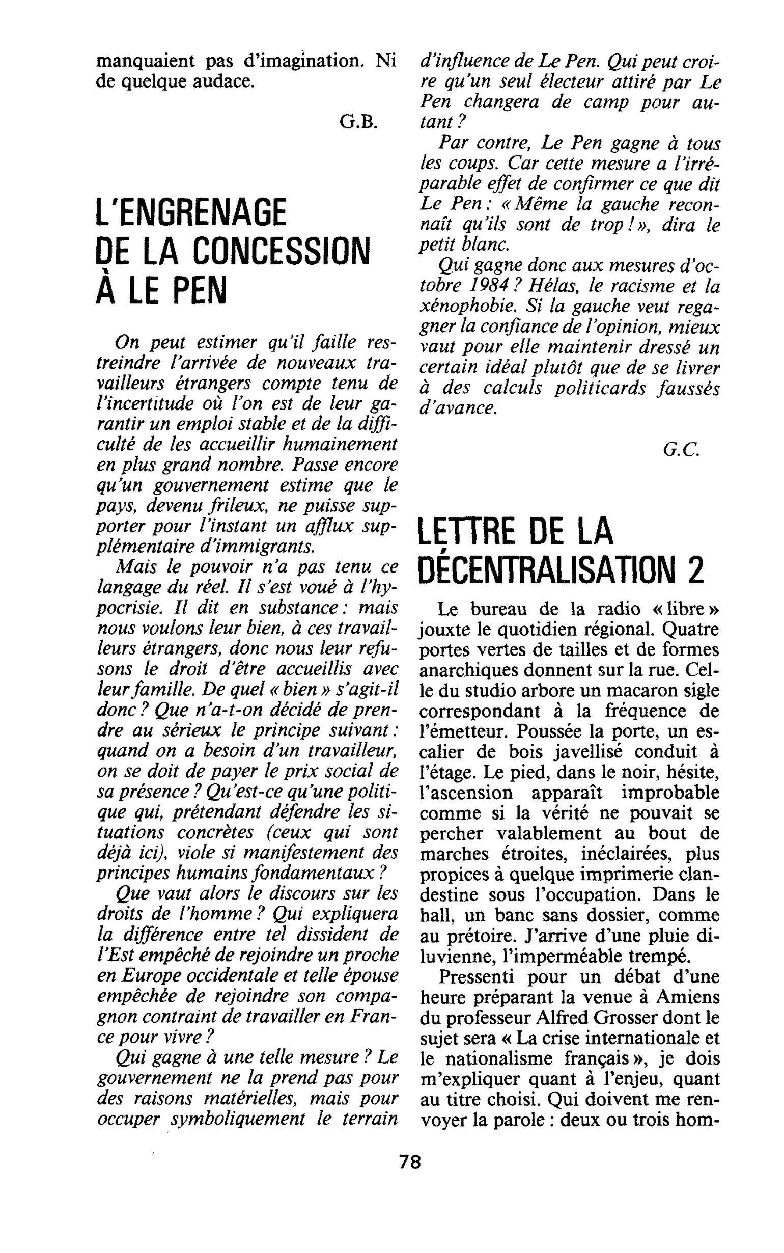 L’ENGRENAGE DE LA CONCESSION À LE PEN