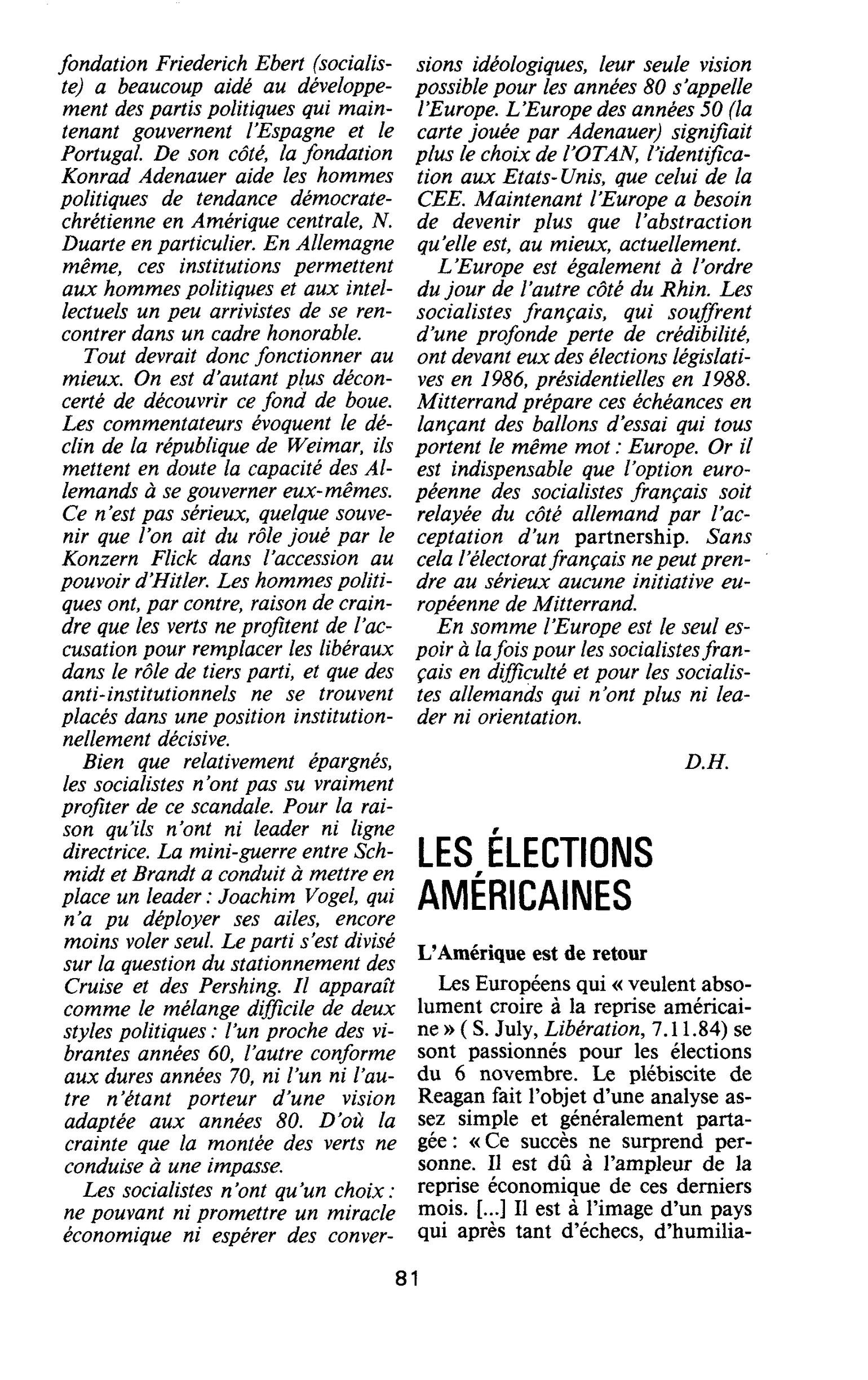 LES ÉLECTIONS AMÉRICAINES