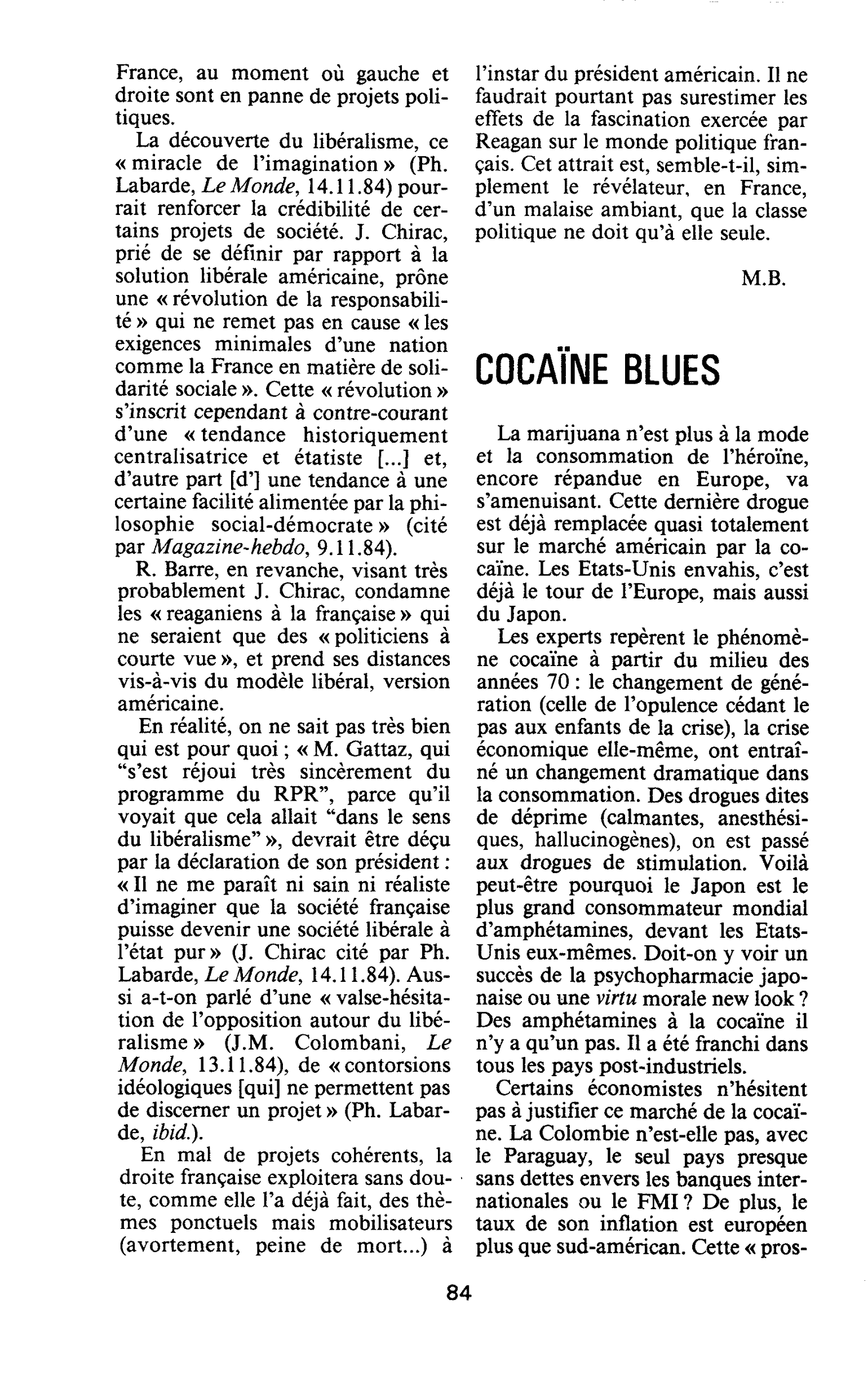 COCAÏNE BLUES