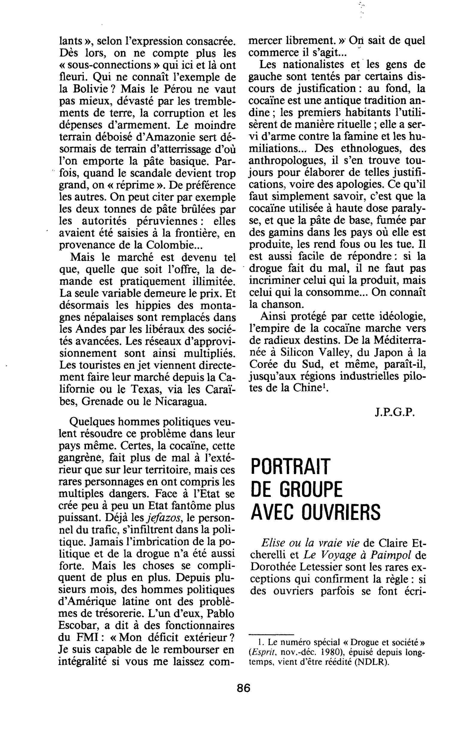 PORTRAIT DE GROUPE AVEC OUVRIERS