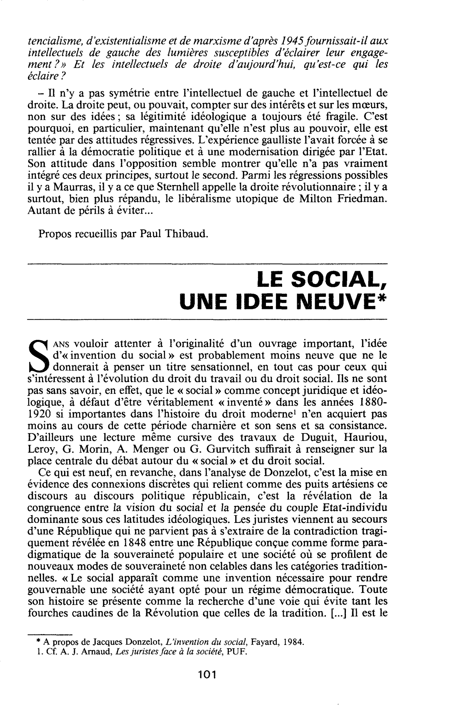 LE SOCIAL, UNE IDEE NEUVE