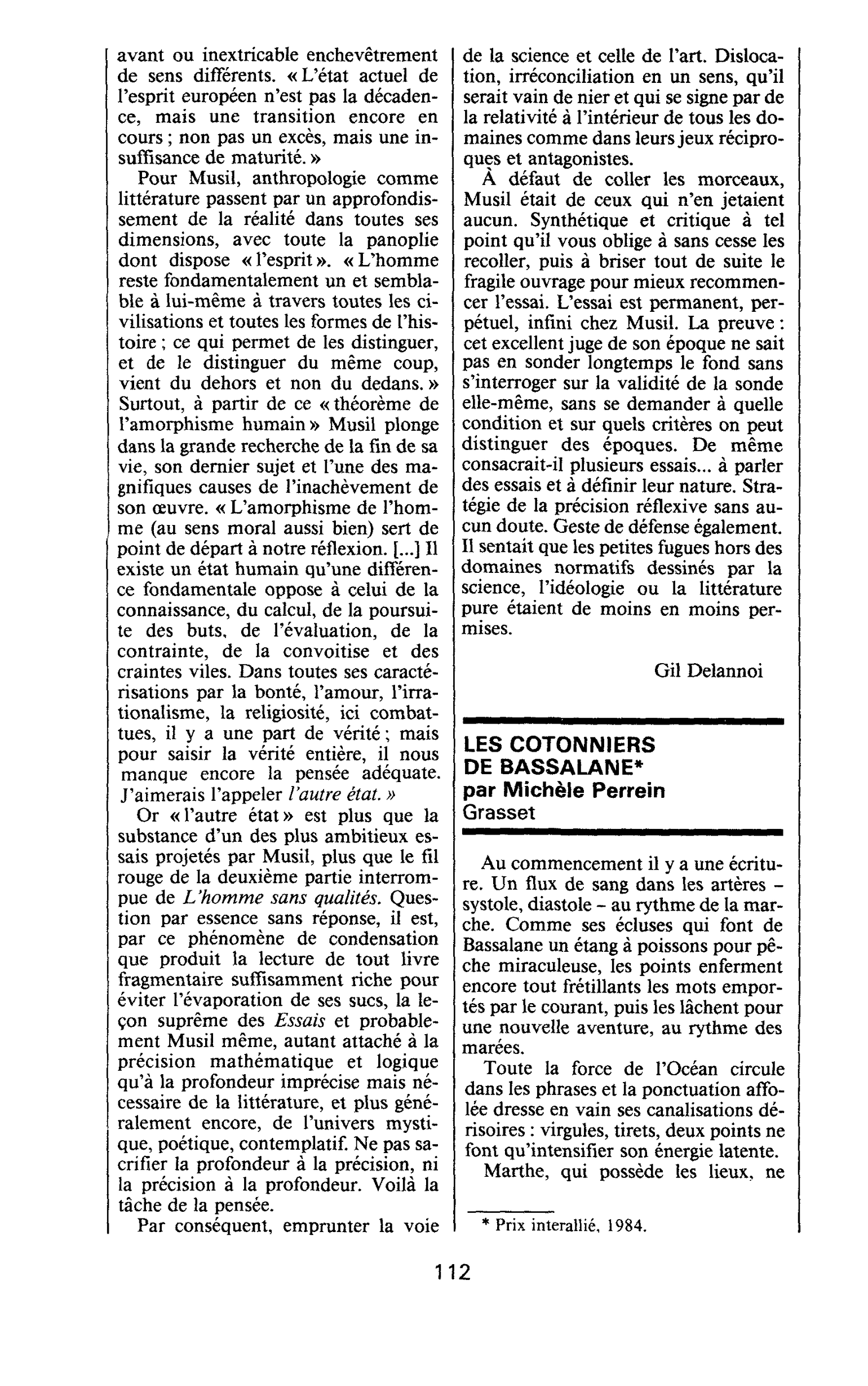 LES COTONNIERS DE BASSALANE par Michèle Perrein