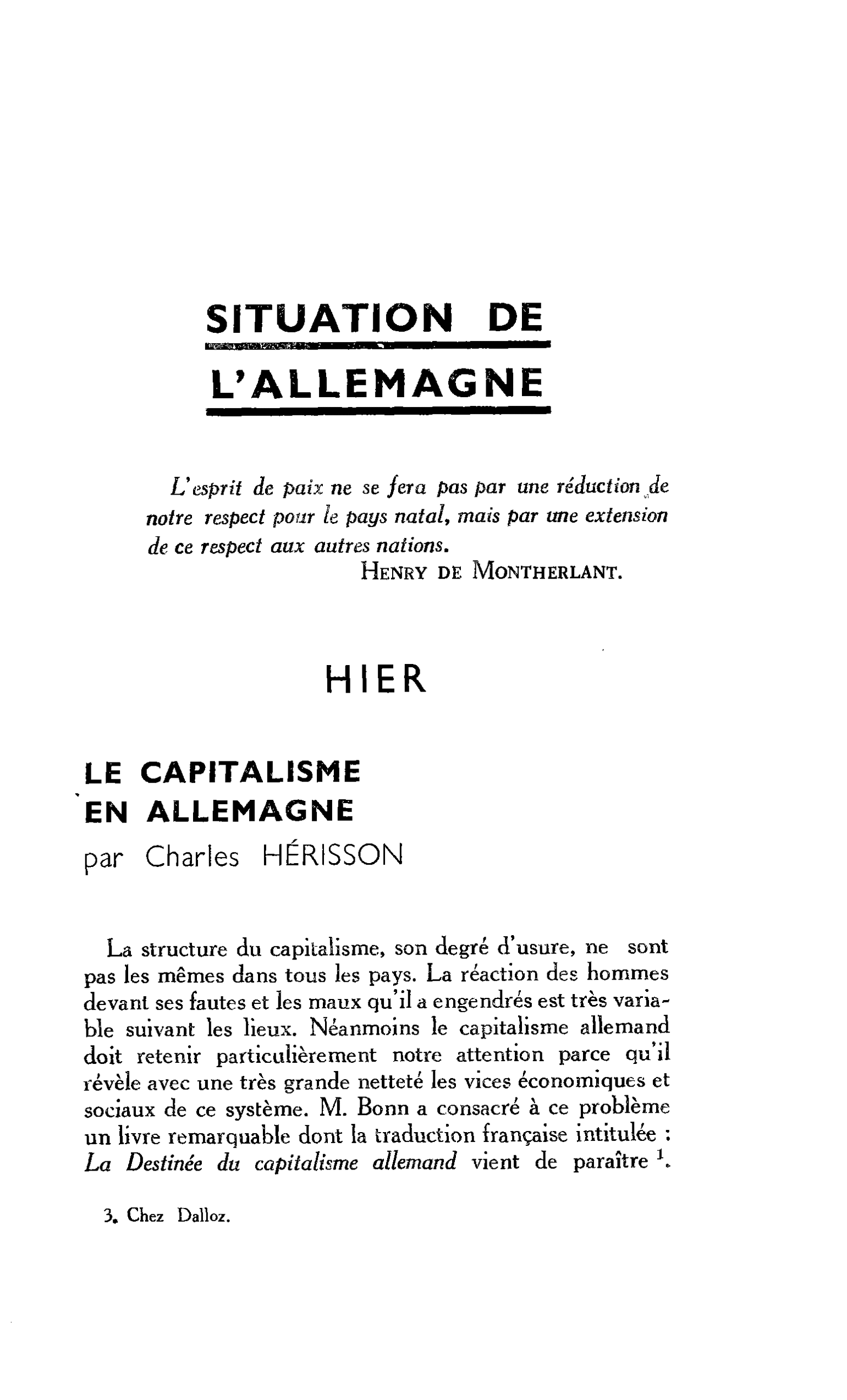 SITUATION DE L’ALLEMAGNE