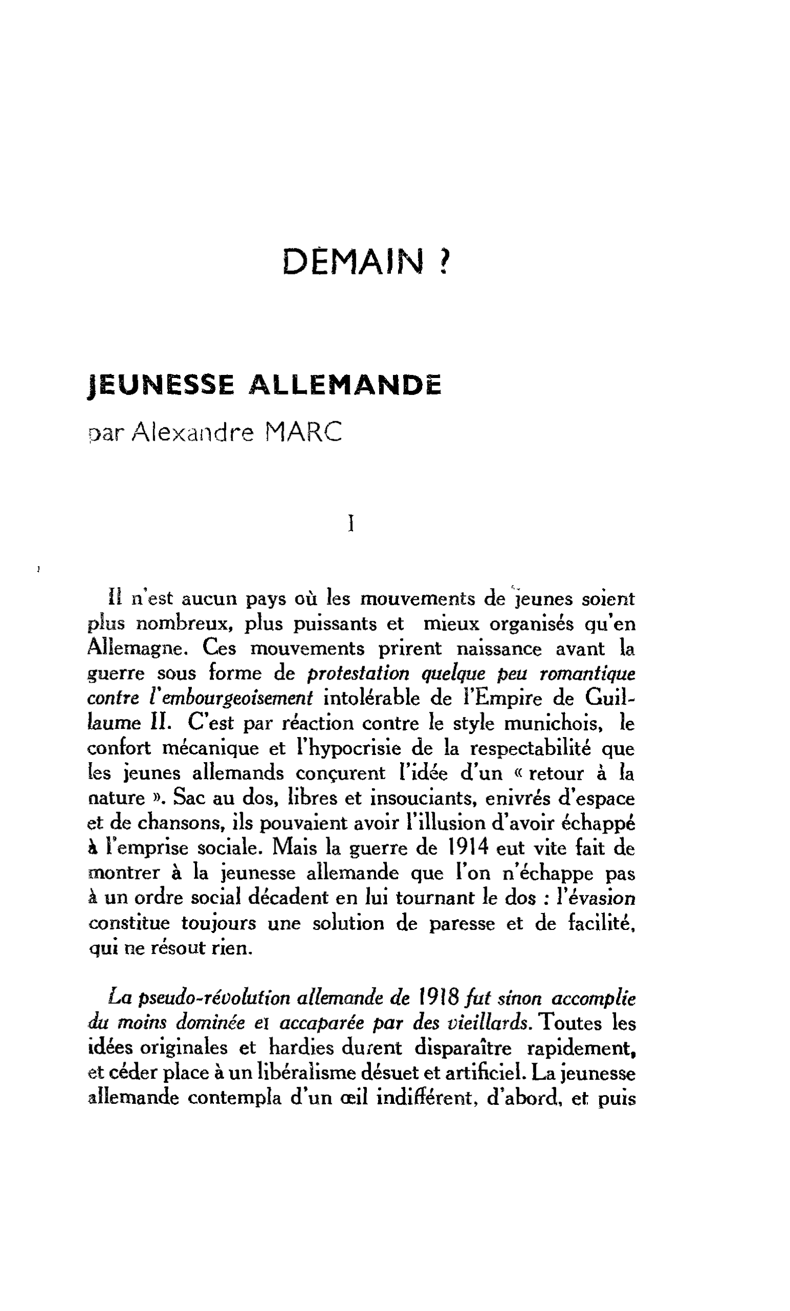 JEUNESSE ALLEMANDE