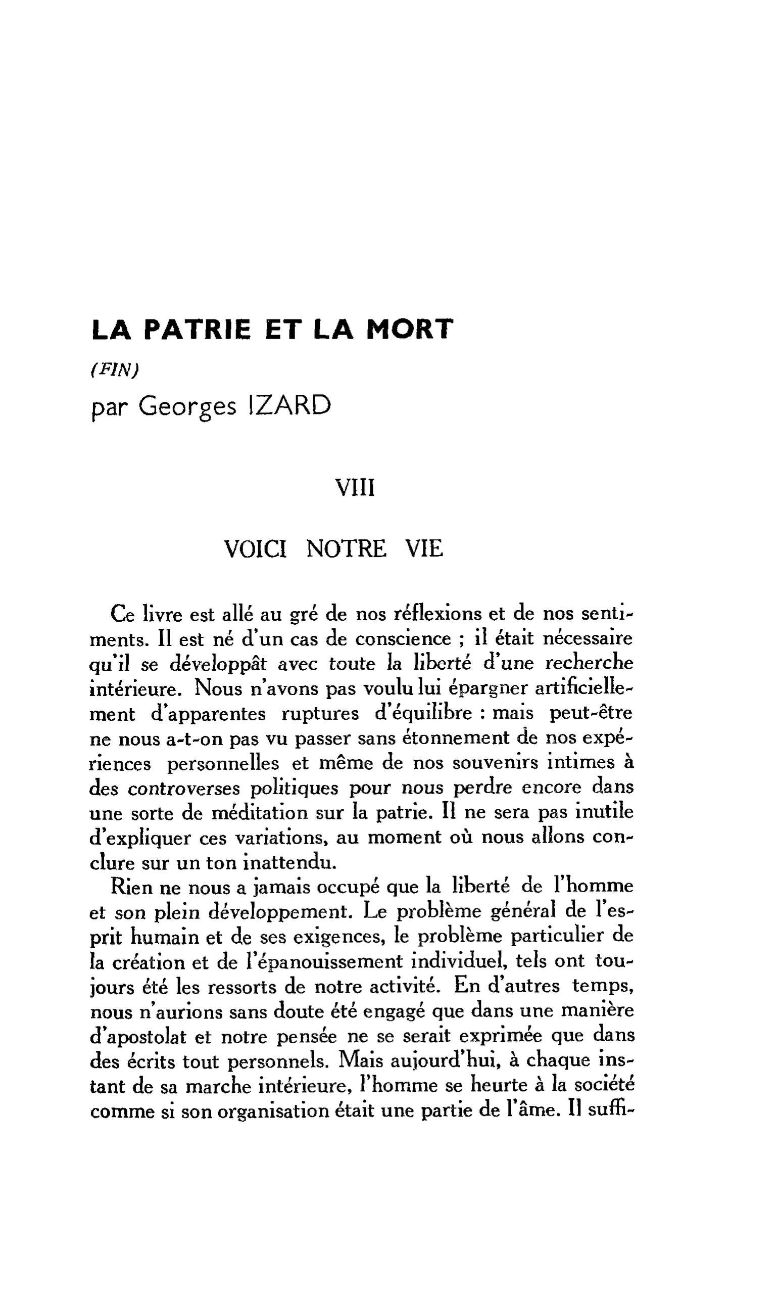 LA PATRIE ET LA MORT (FIN)
