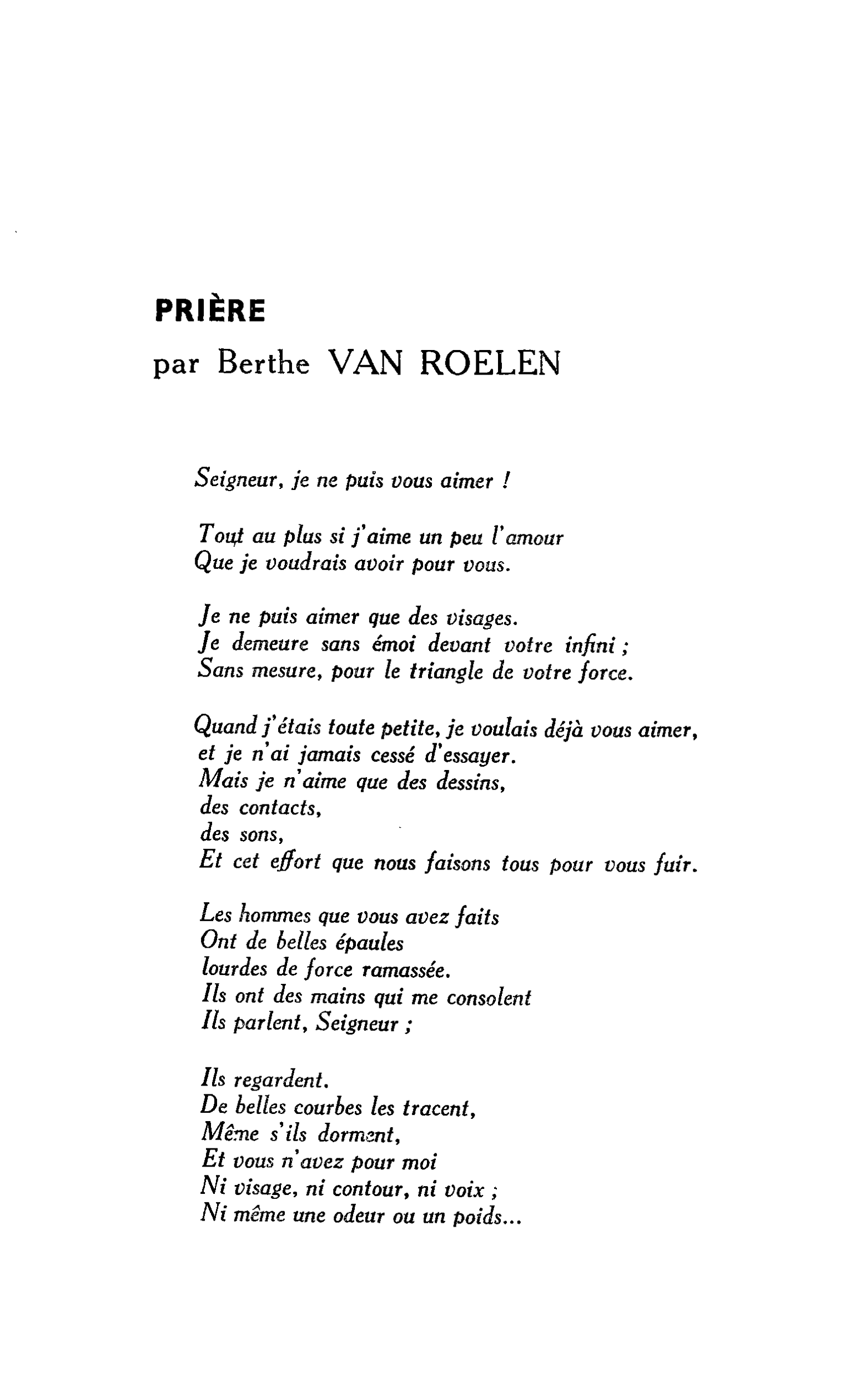 PRIÈRE