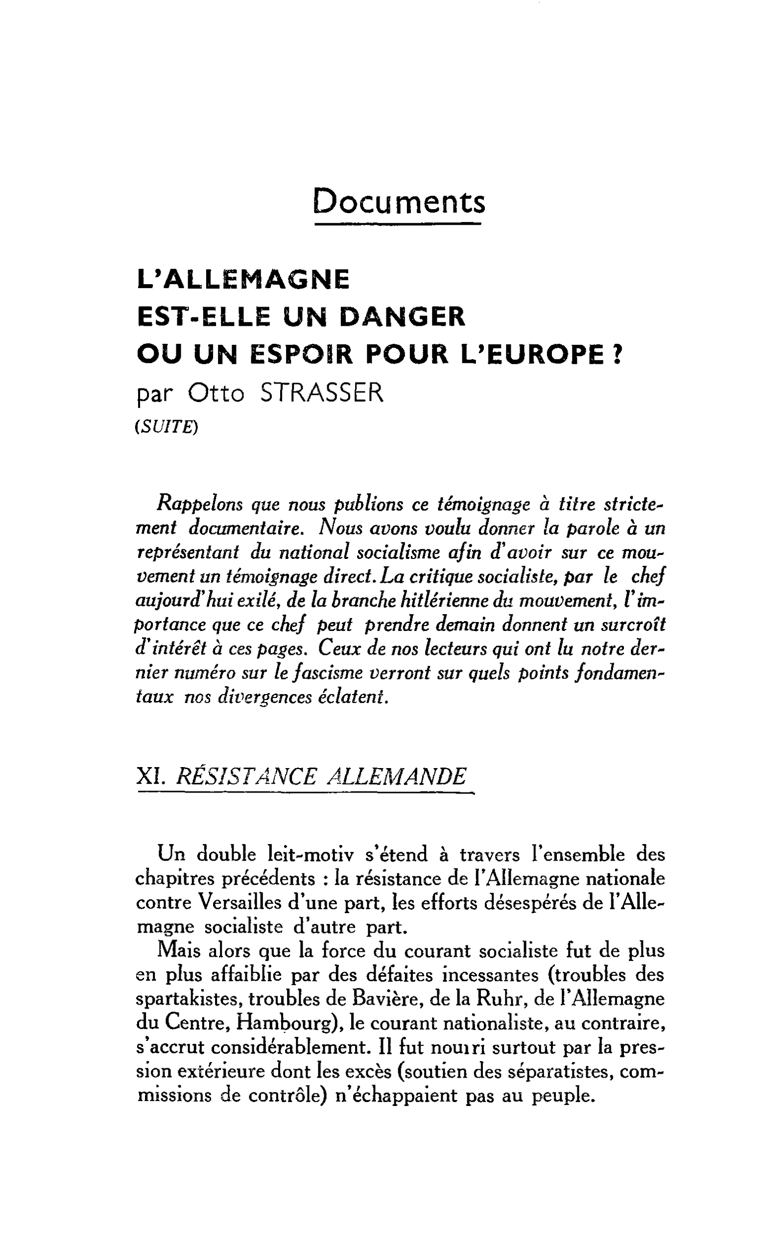 L’ALLEMAGNE EST-ELLE UN DANGER OU UN ESPOIR POUR L’EUROPE ?