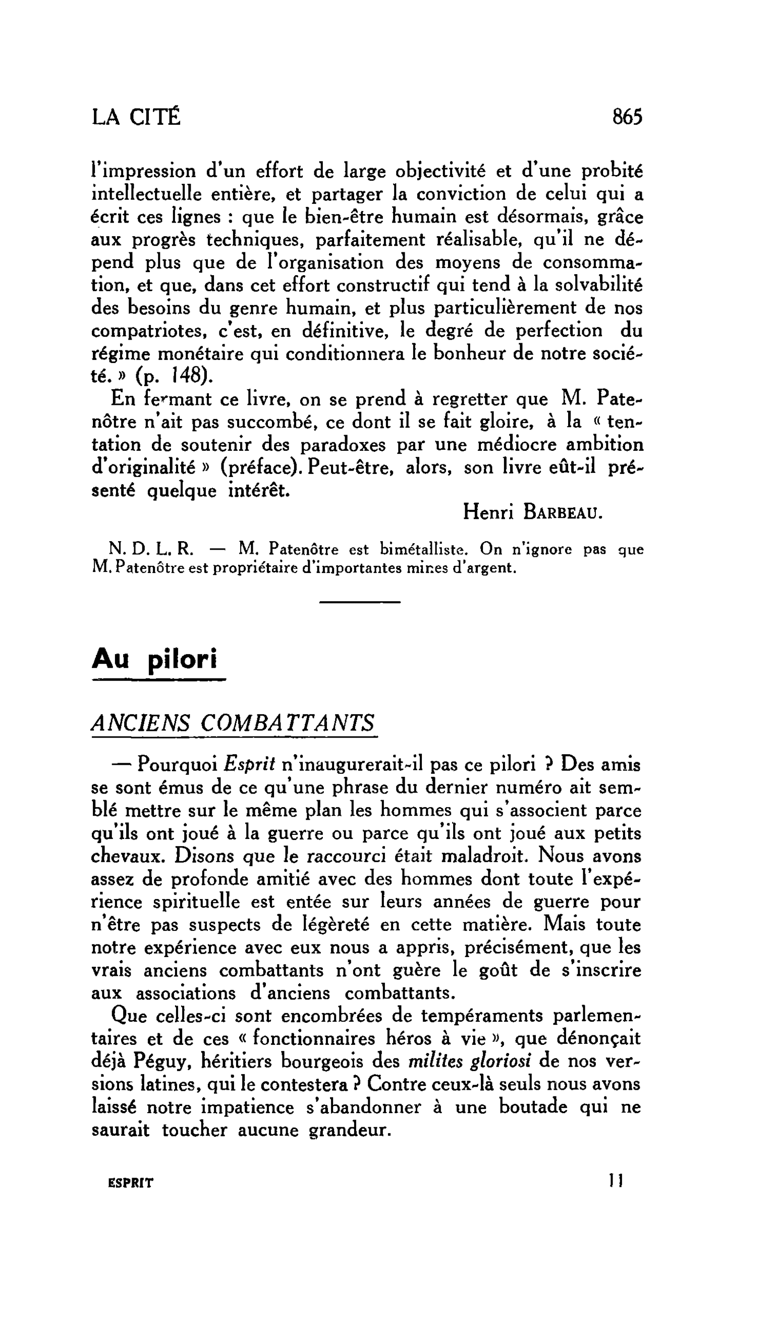 LA CITÉ : Au pilori