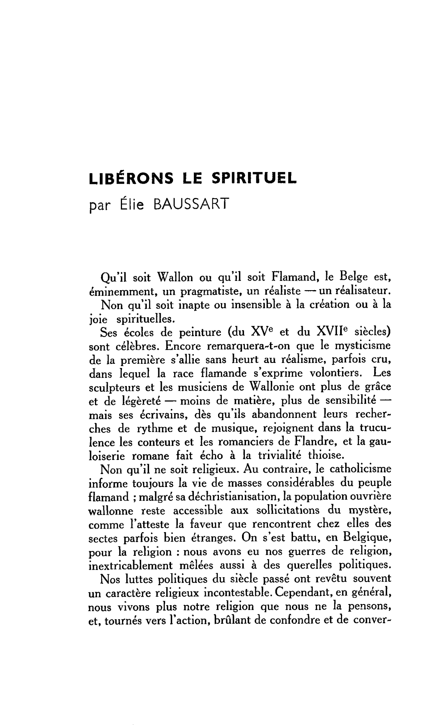 LIBÉRONS LE SPIRITUEL