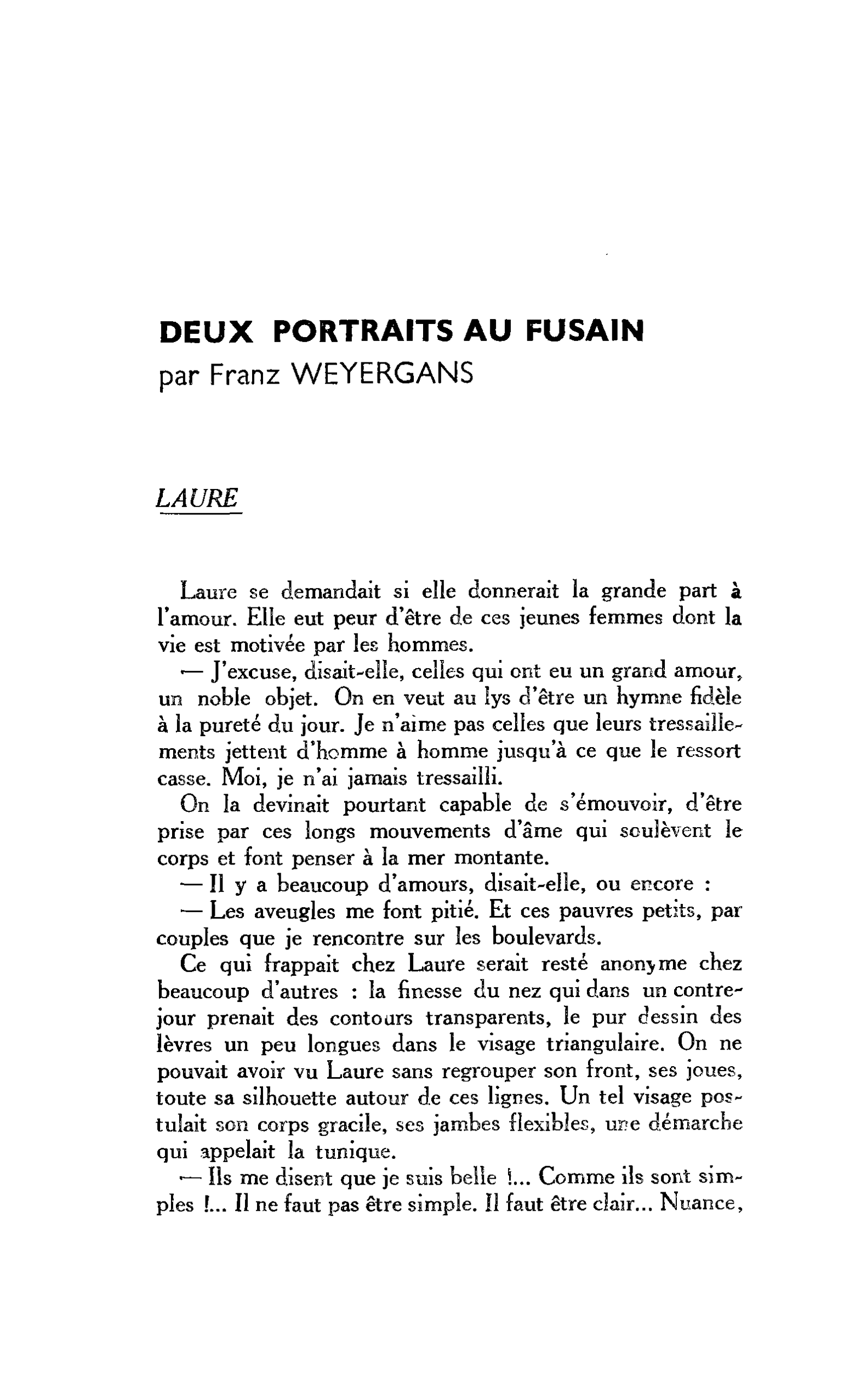 DEUX PORTRAITS AU FUSAIN