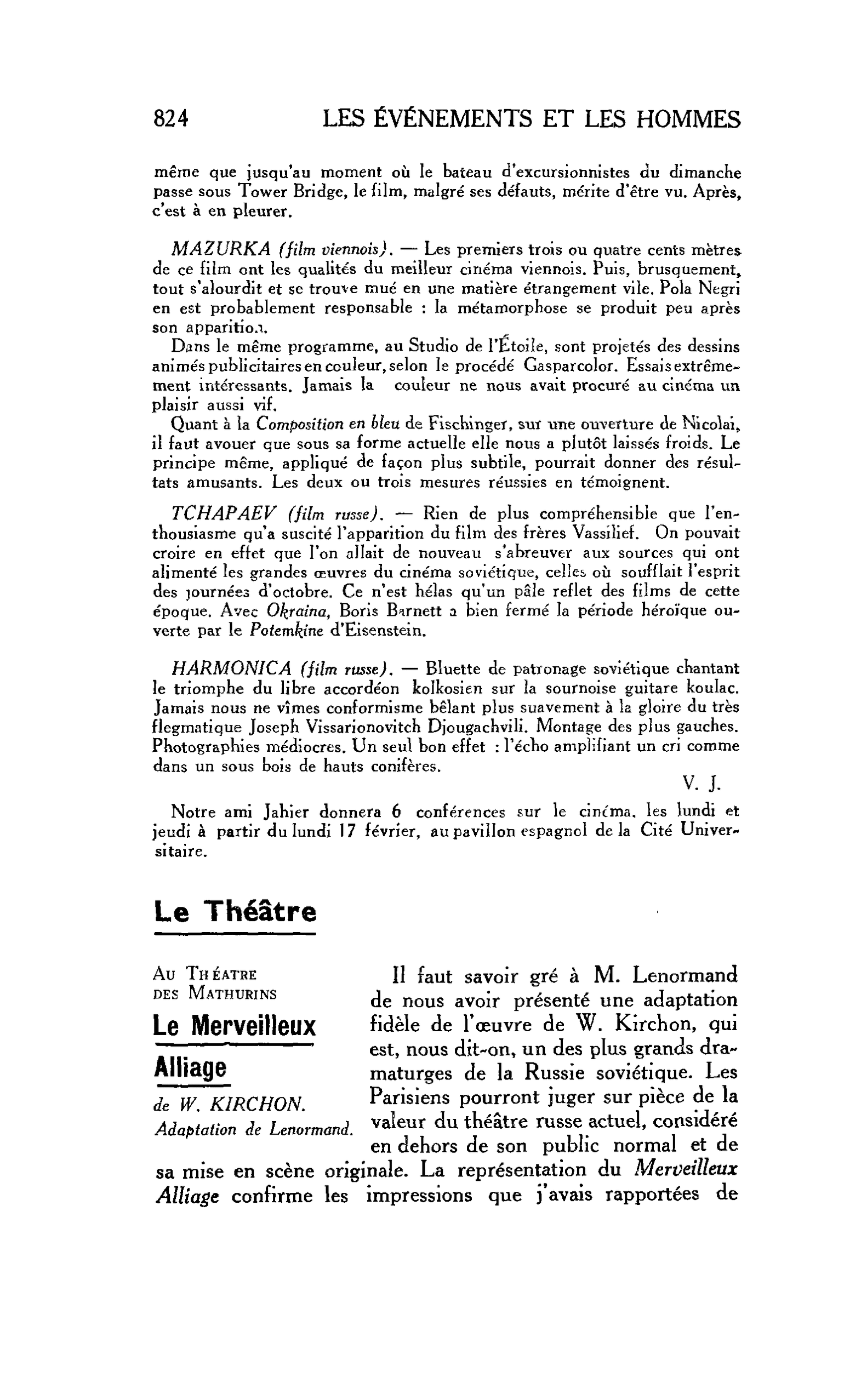 LES ARTS : TCHAPAEV (film russe)
