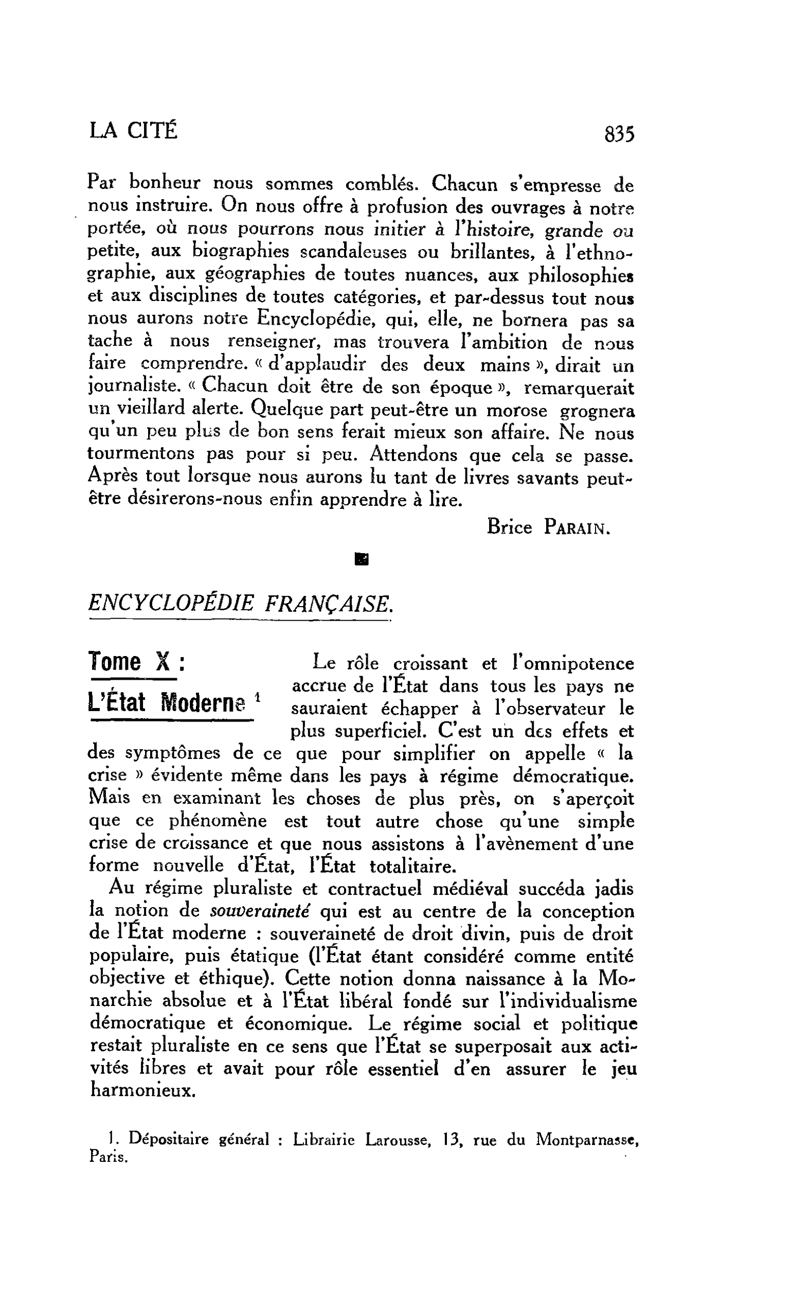 Les livres. Gaëtan PIROU : Nouveaux aspects du corporatisme. ENCYCLOPÉDIE FRANÇAISE