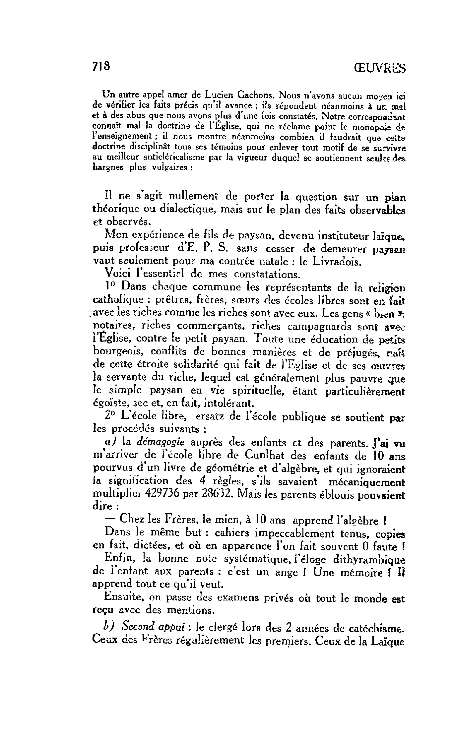 CONDITION DES INSTITUTEURS par quelques instituteurs : CLÉRICALISME, ANTICLÉRICALISME, NEUTRALITÉ