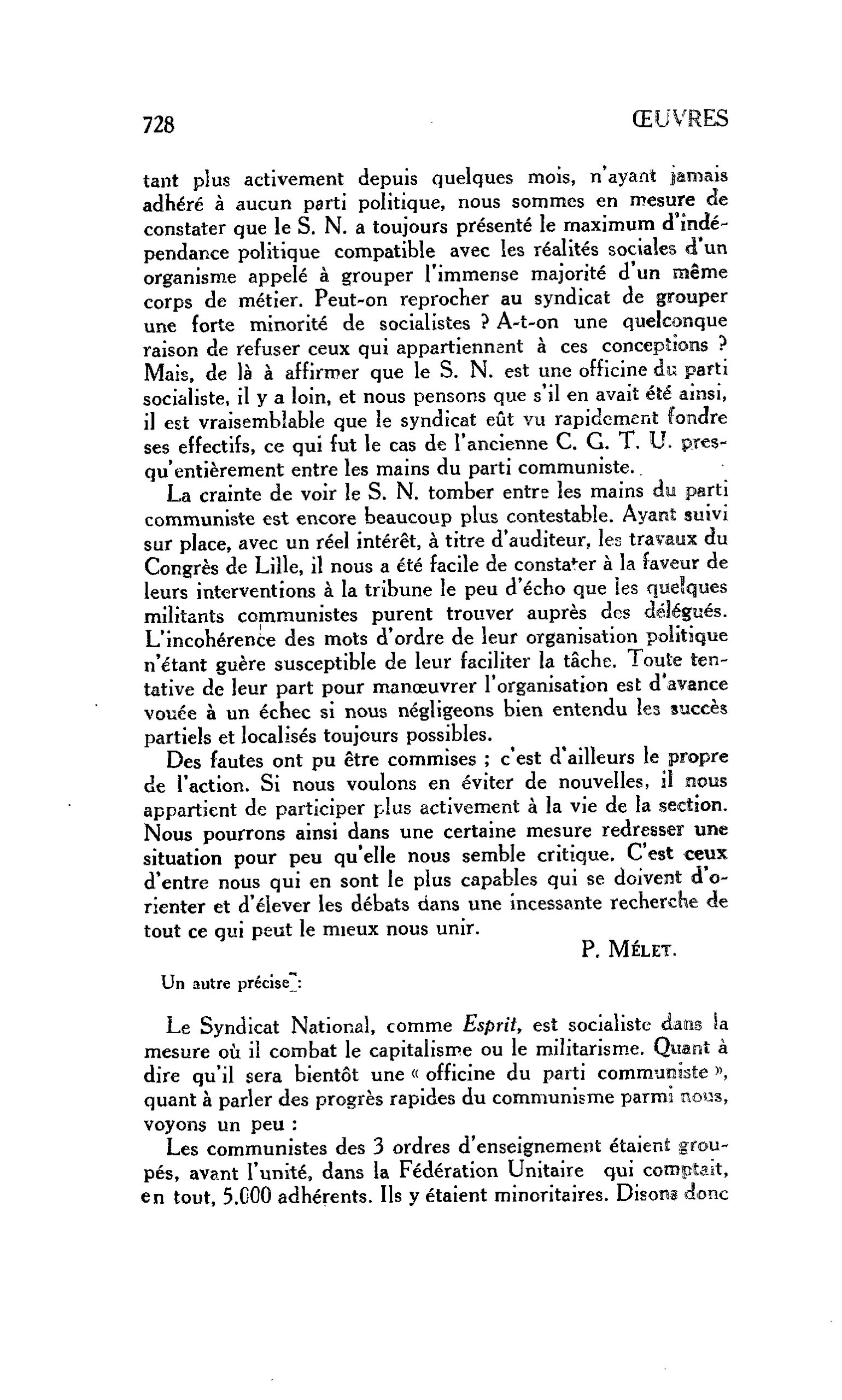 CONDITION DES INSTITUTEURS par quelques instituteurs : LE SYNDICALISME DES INSTITUTEURS
