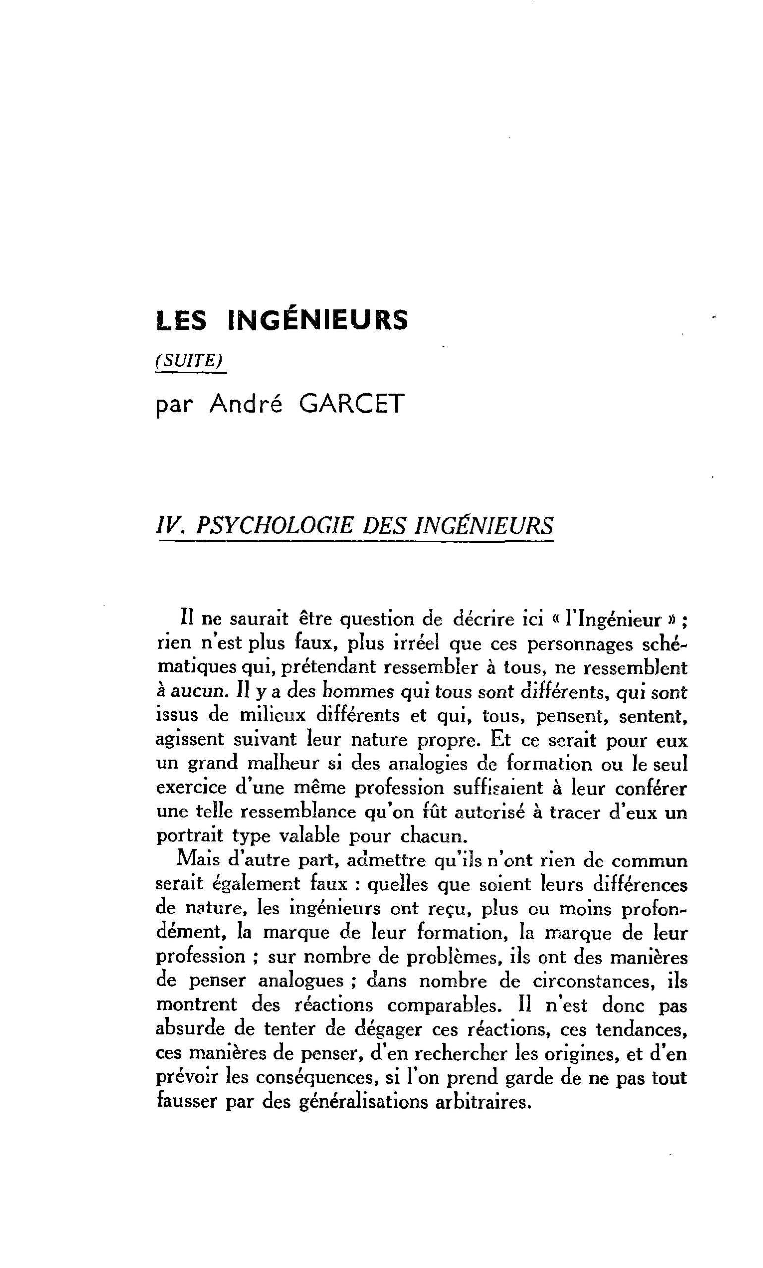 LES INGÉNIEURS (SUITE)