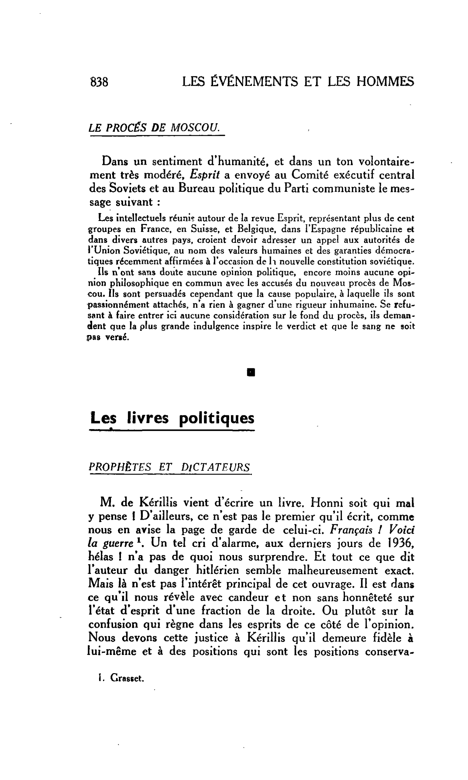 LA CITÉ. Les livres politiques : PROPHÈTES ET DICTATEURS