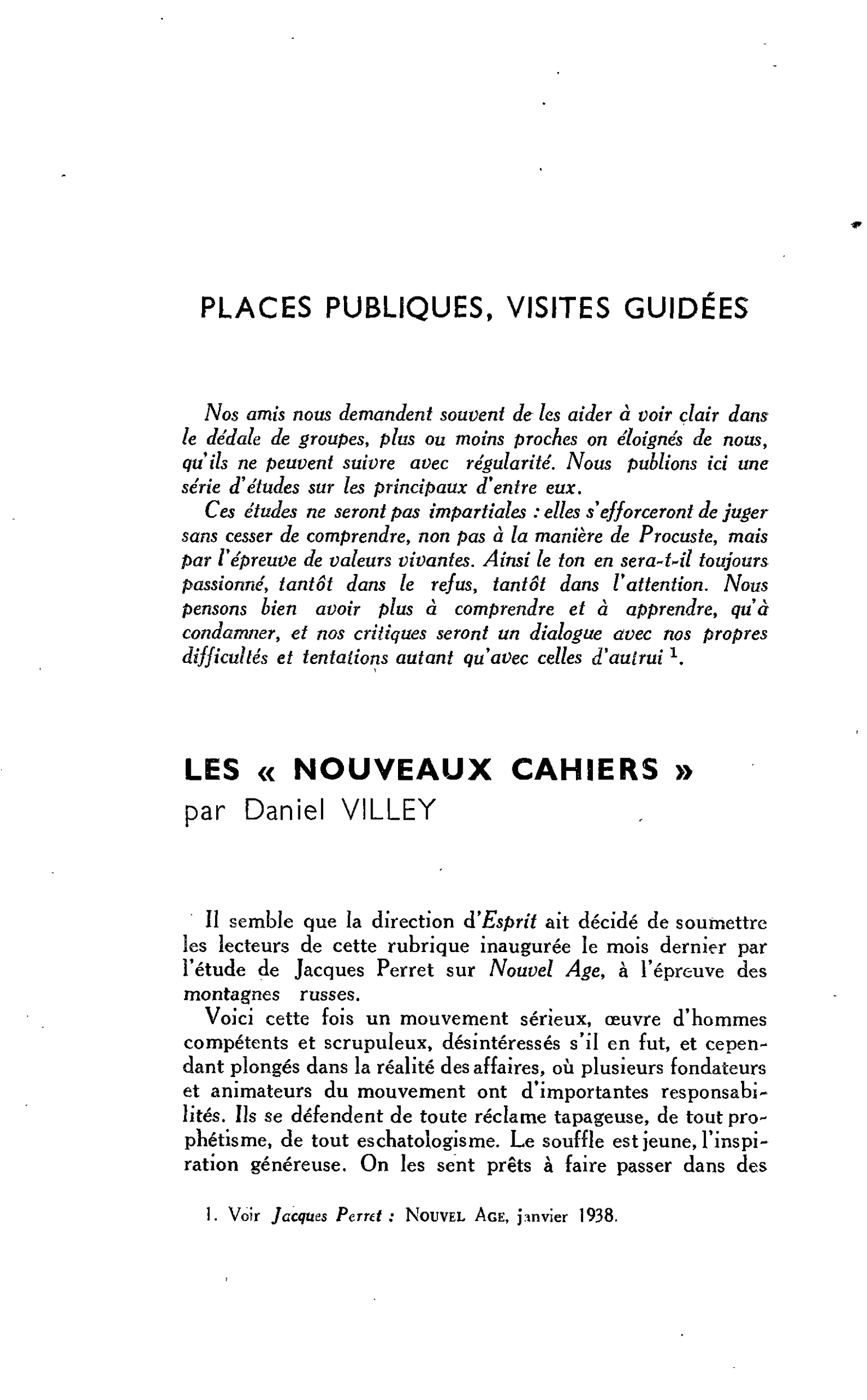 PLACES PUBLIQUES, VISITES GUIDÉES LES « NOUVEAUX CAHIERS »