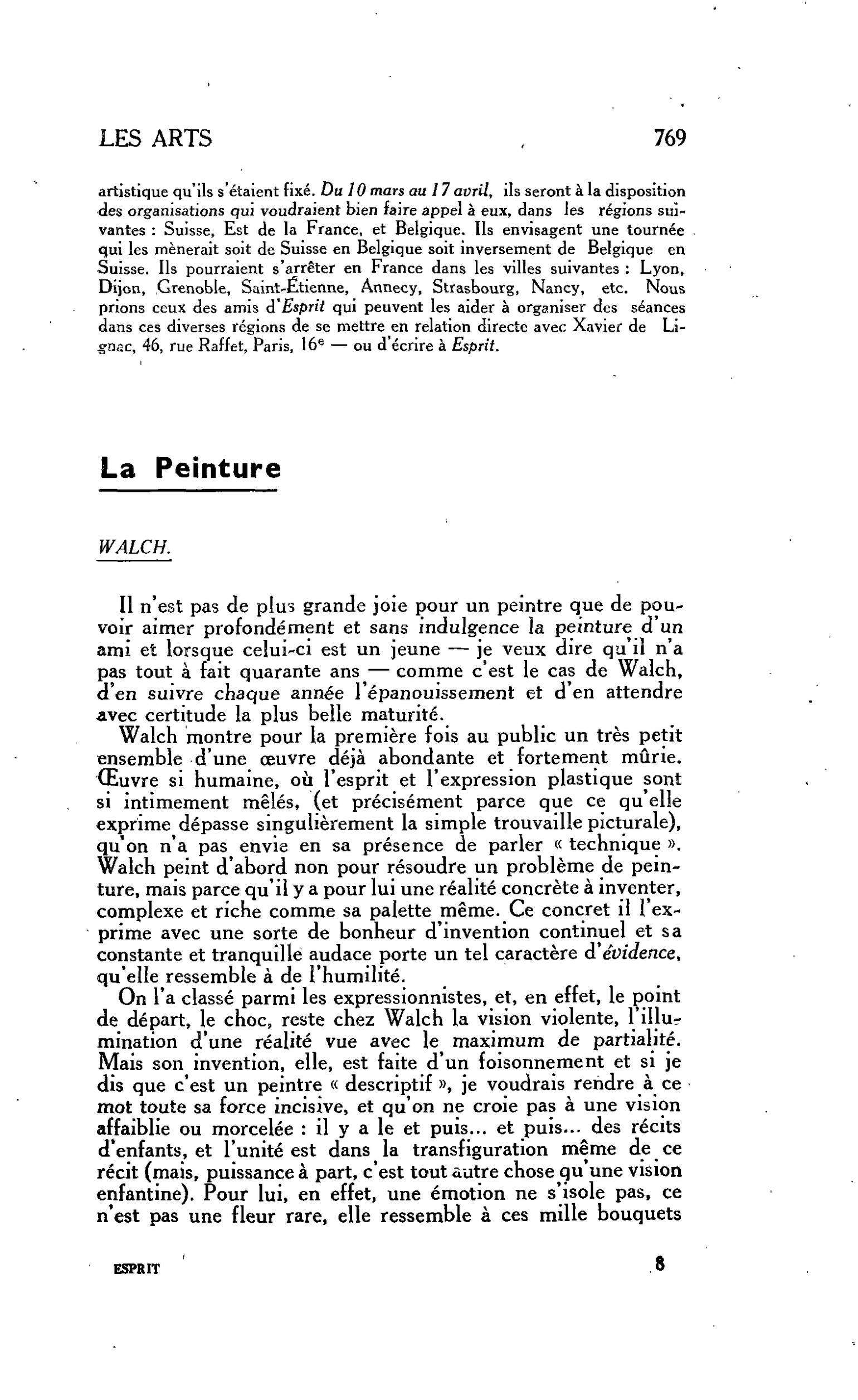 LES ARTS : La Peinture WALCH