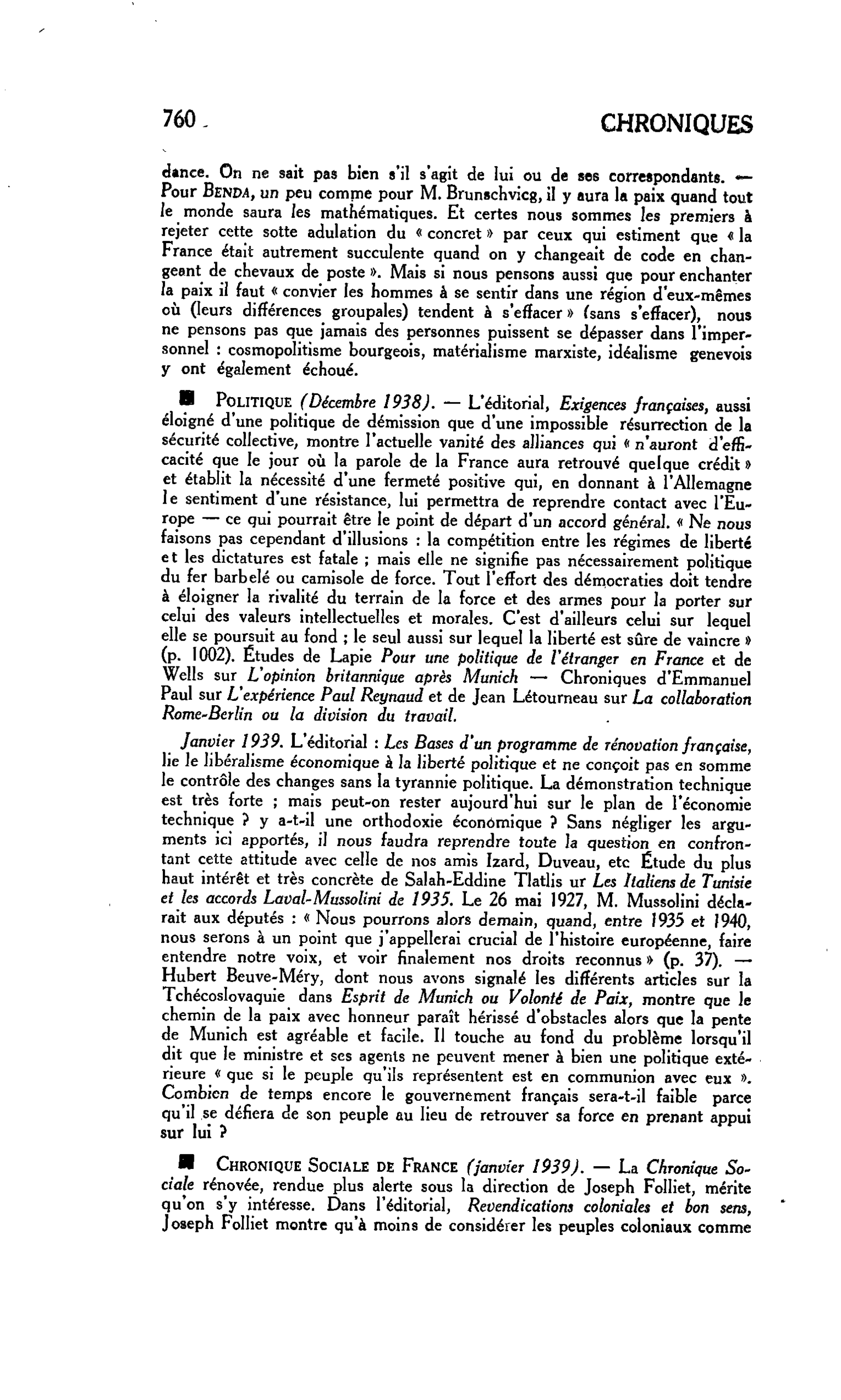 Politique (Décembre 1938)
