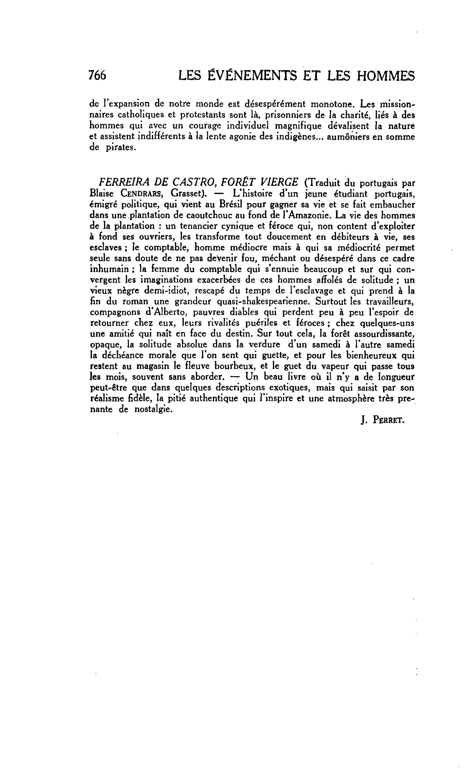 FERREIRA DE CASTRO, FORÊT VIERGE