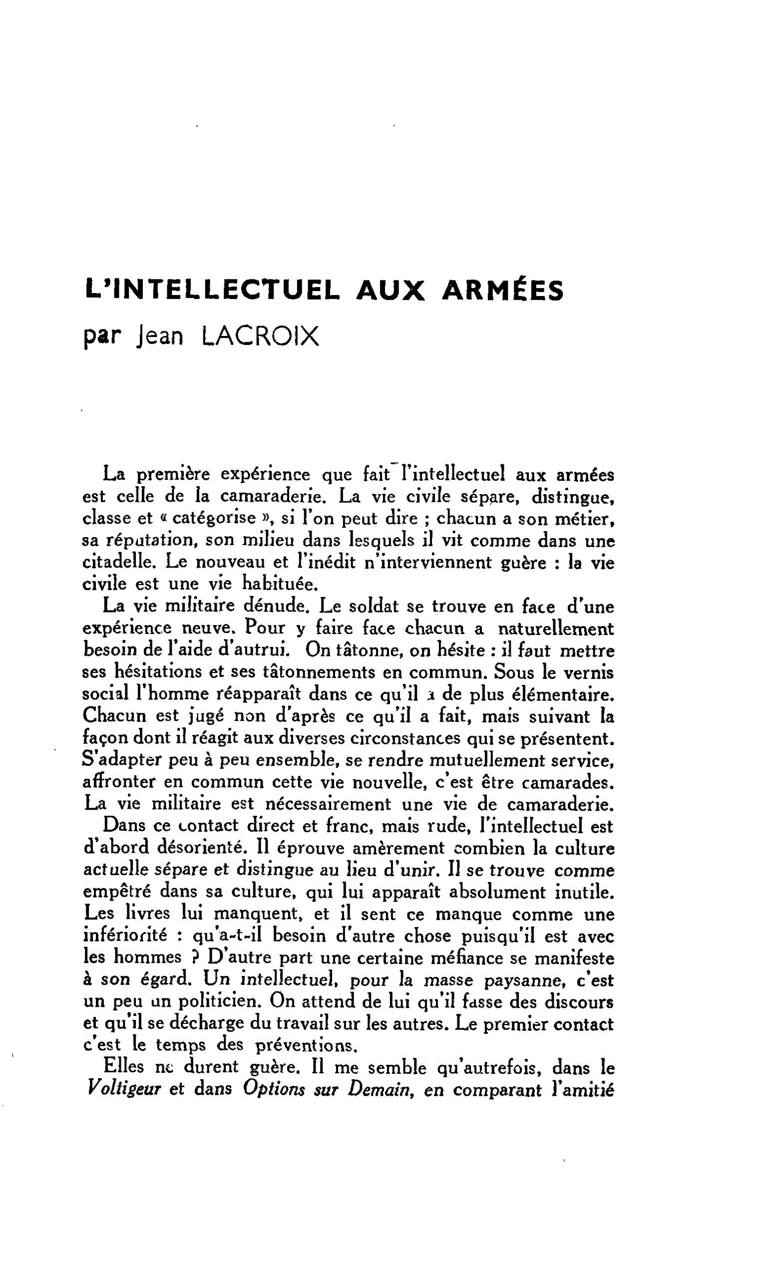 L’intellectuel aux armées