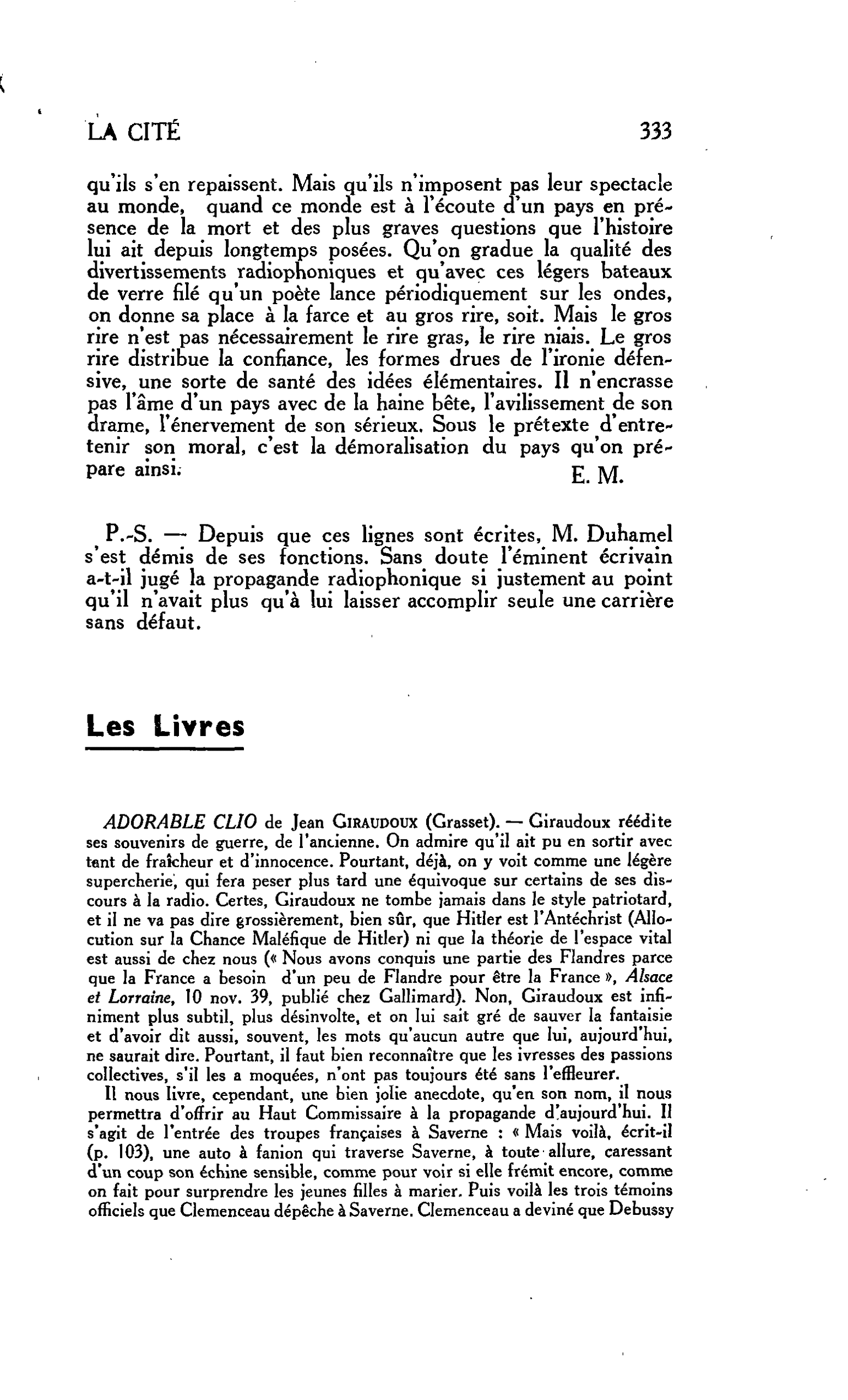 ADORABLE CLIO, de Jean Giraudoux