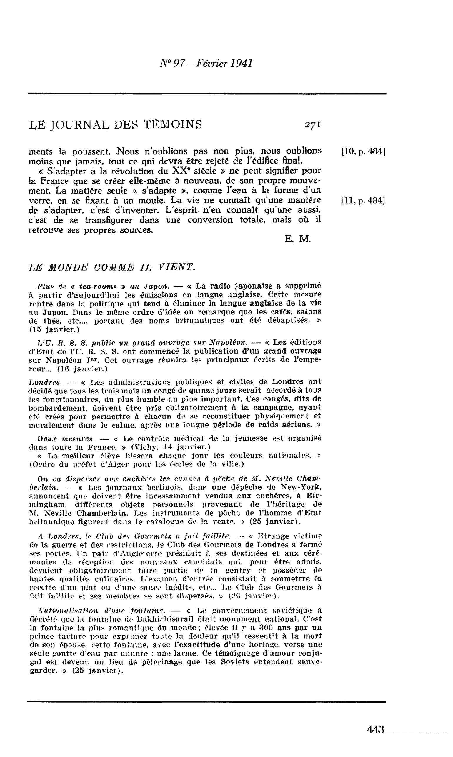 Journal des Témoins : Nationalisation d’une fontaine