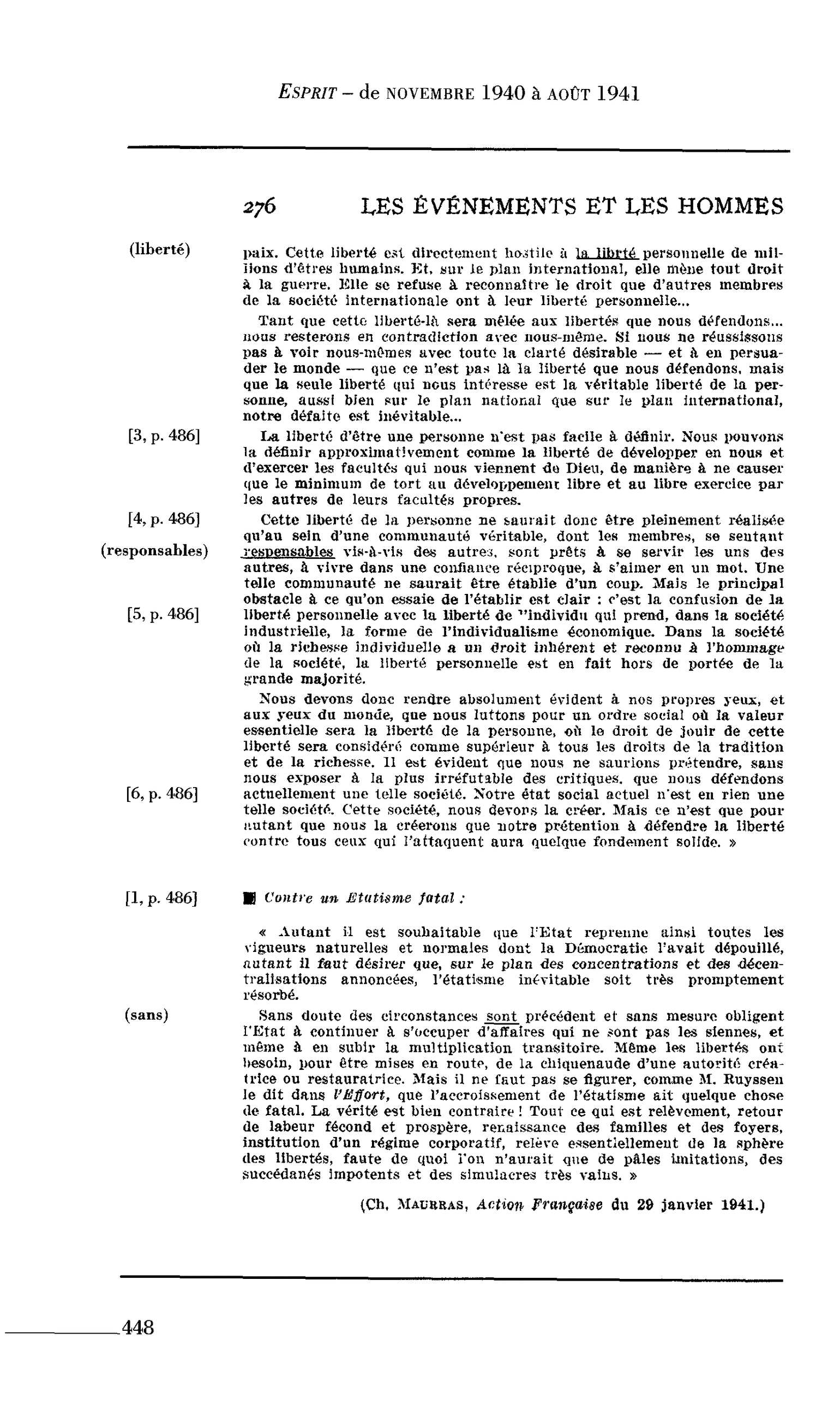 Journal des Témoins : Contre un Etatisme fatal