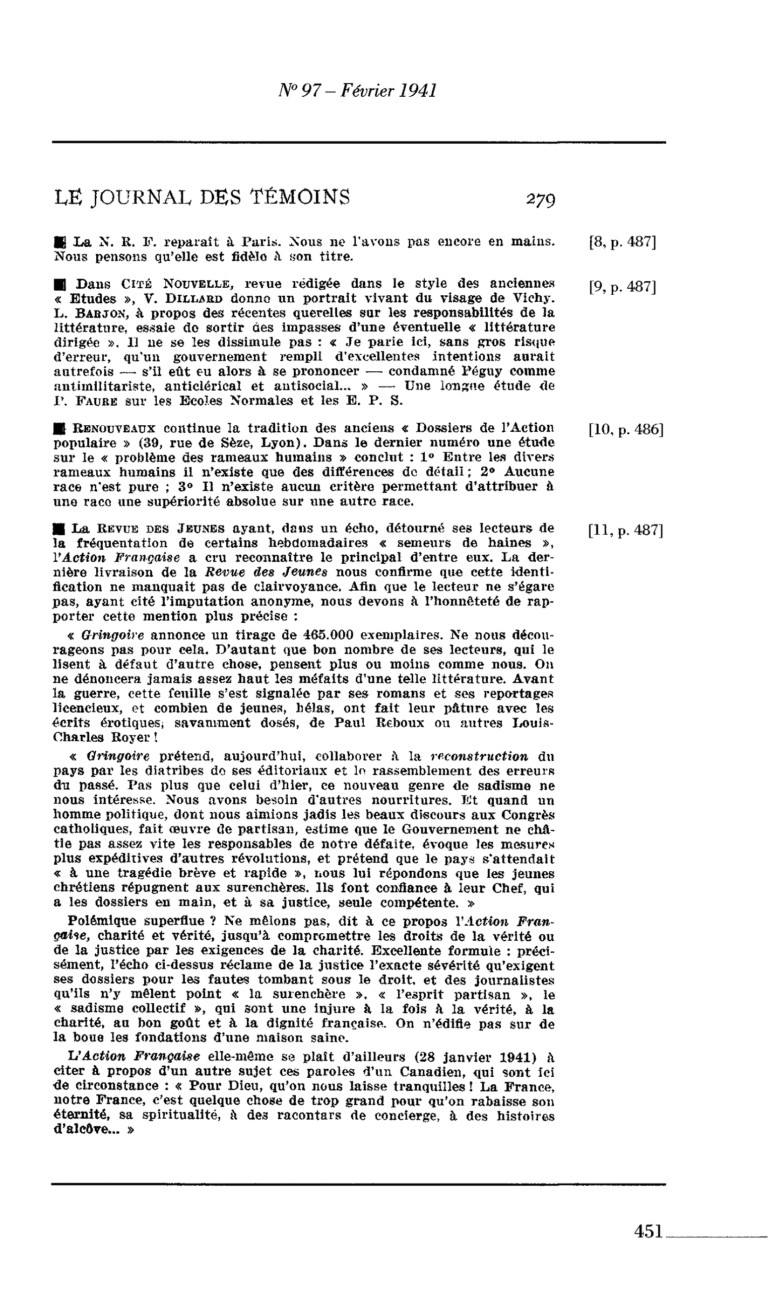 Journal des Témoins : La Revue des Jeunes