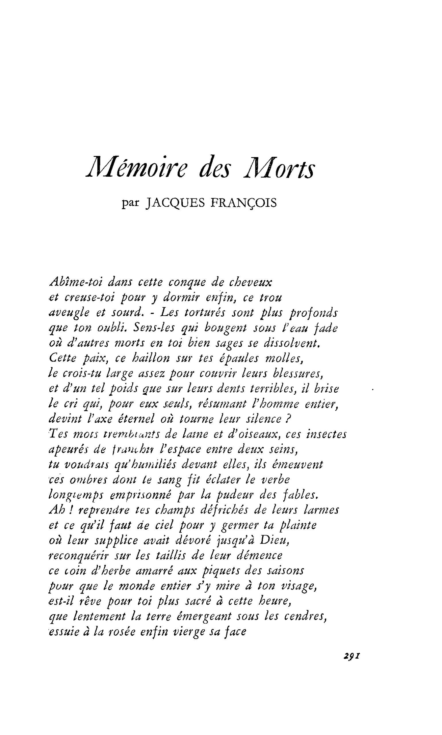 Mémoire des Morts
