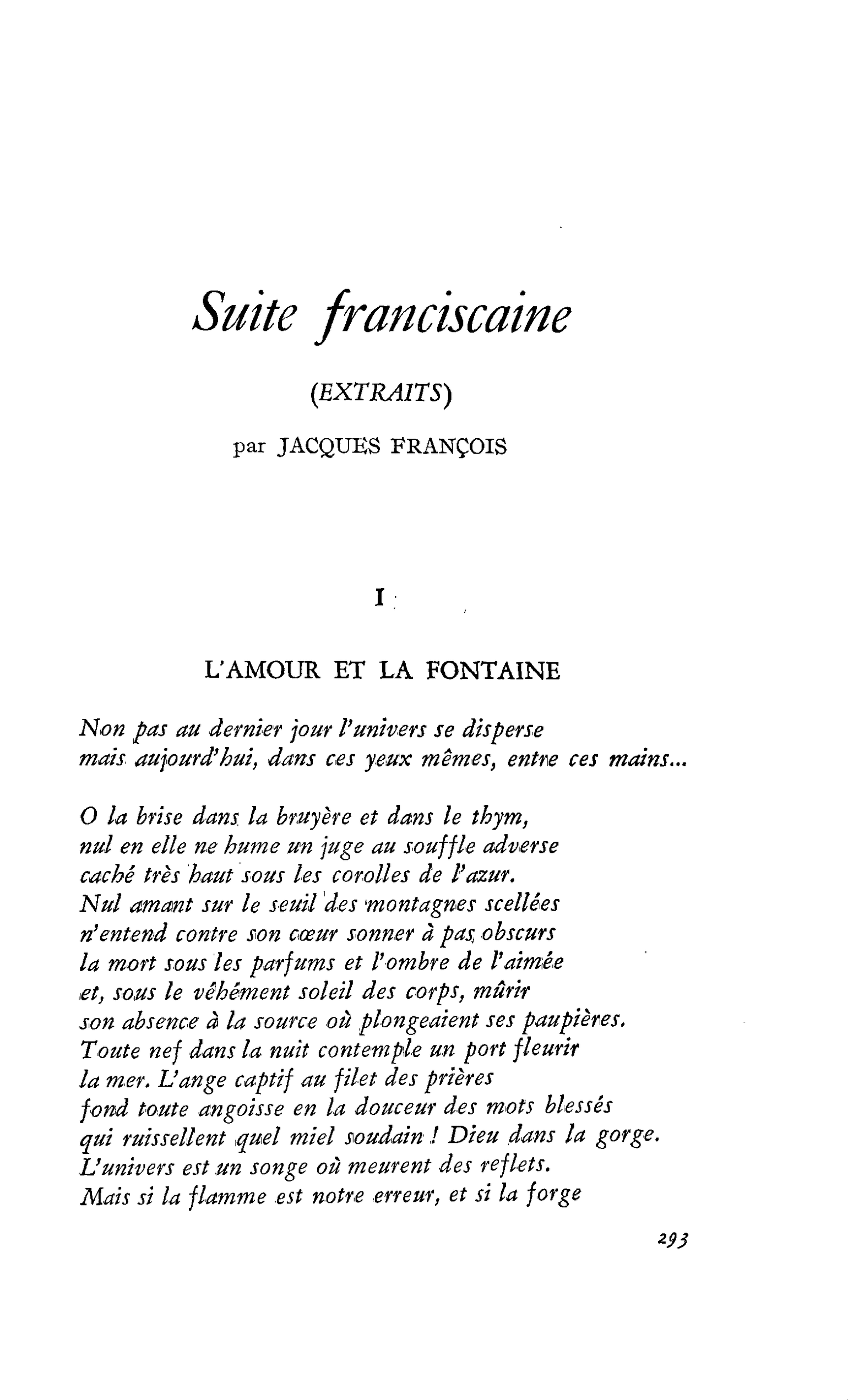 Suite franciscaine (EXTRAITS)