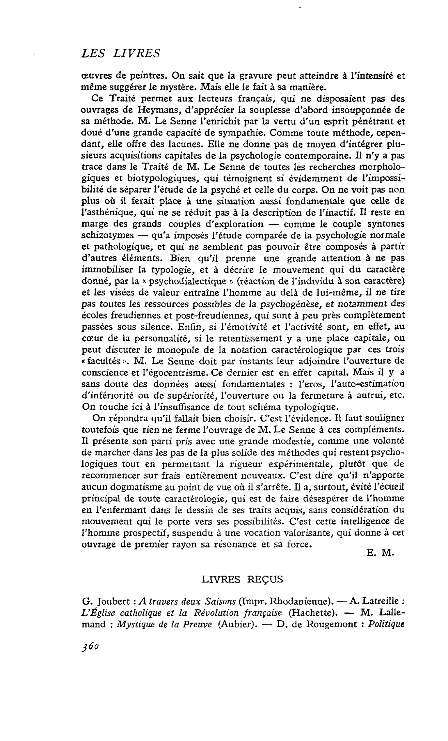 LIVRES REÇUS