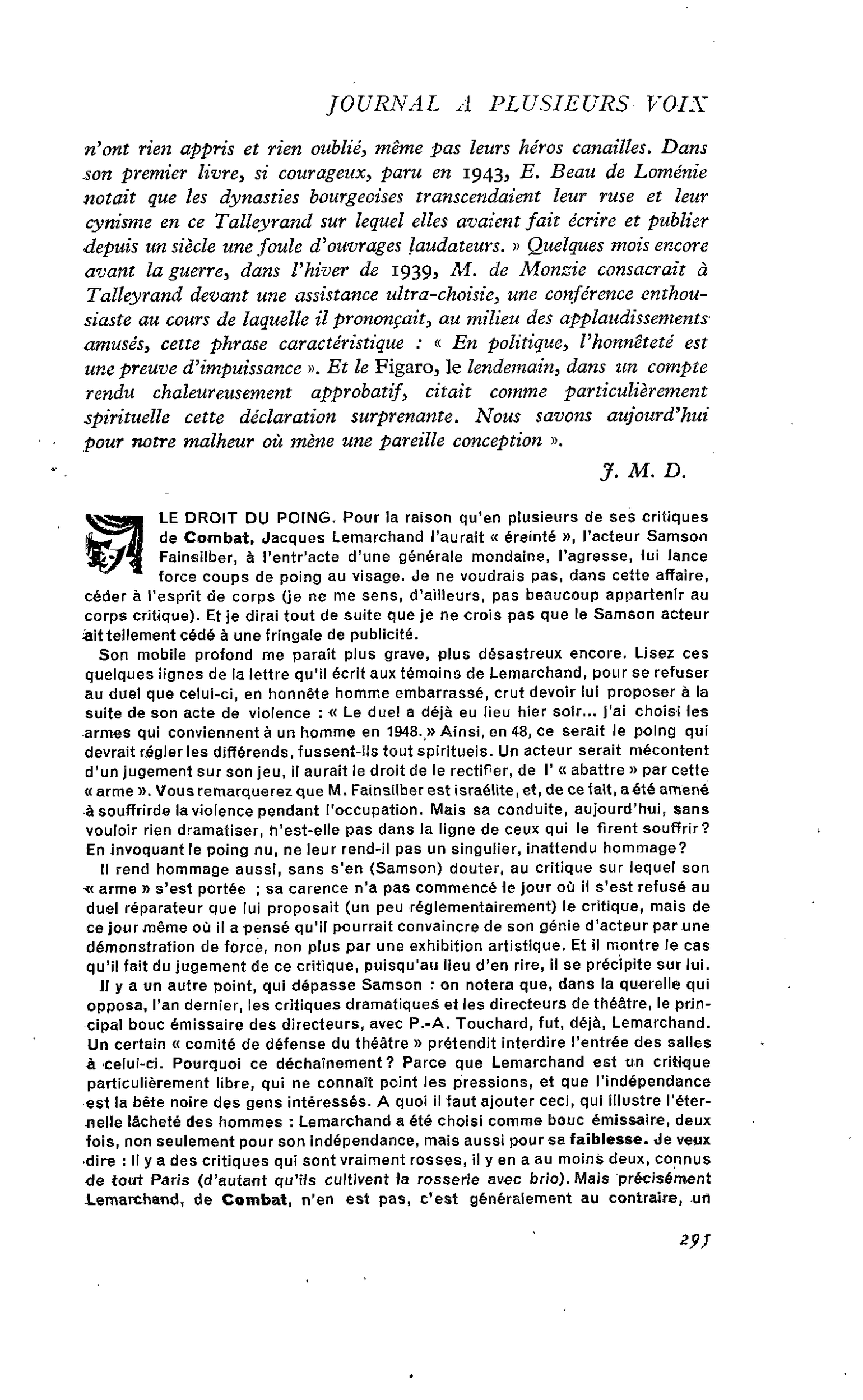 LE DROIT DU POING