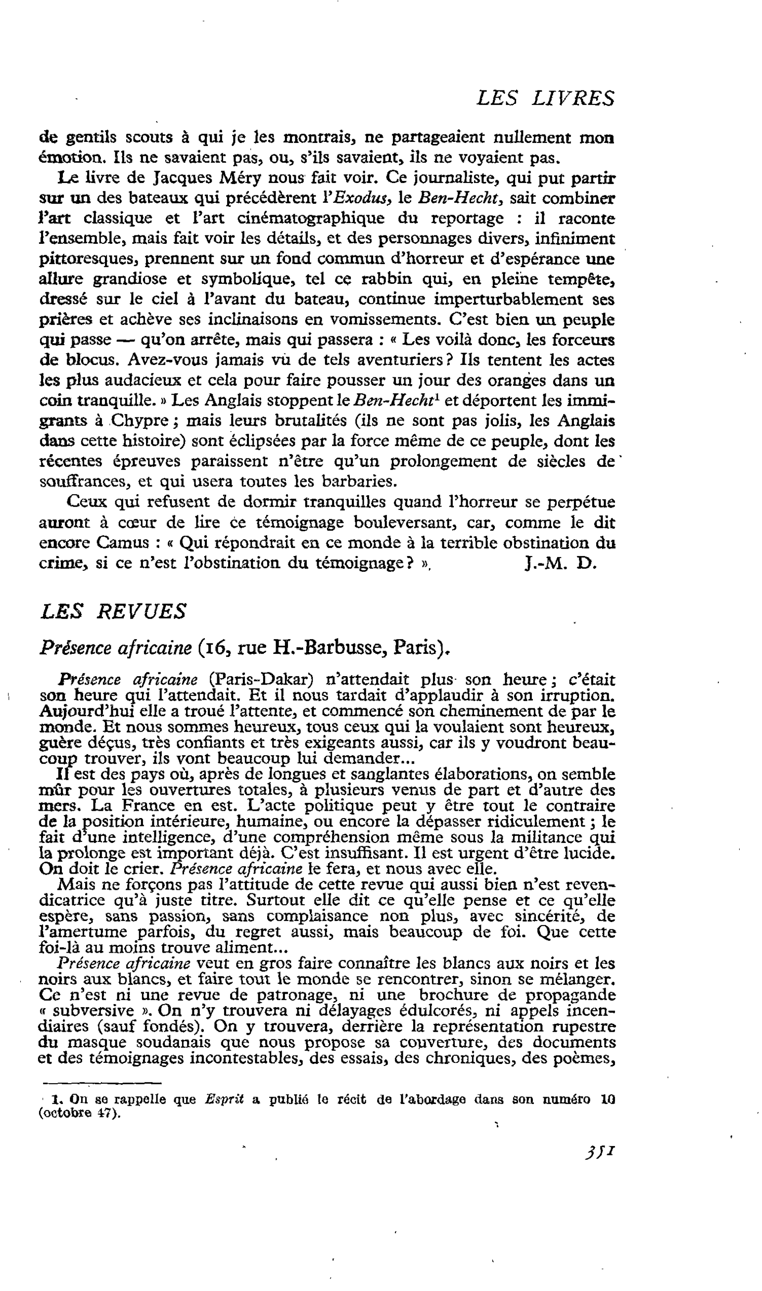 LES REVUES : Présence africaine