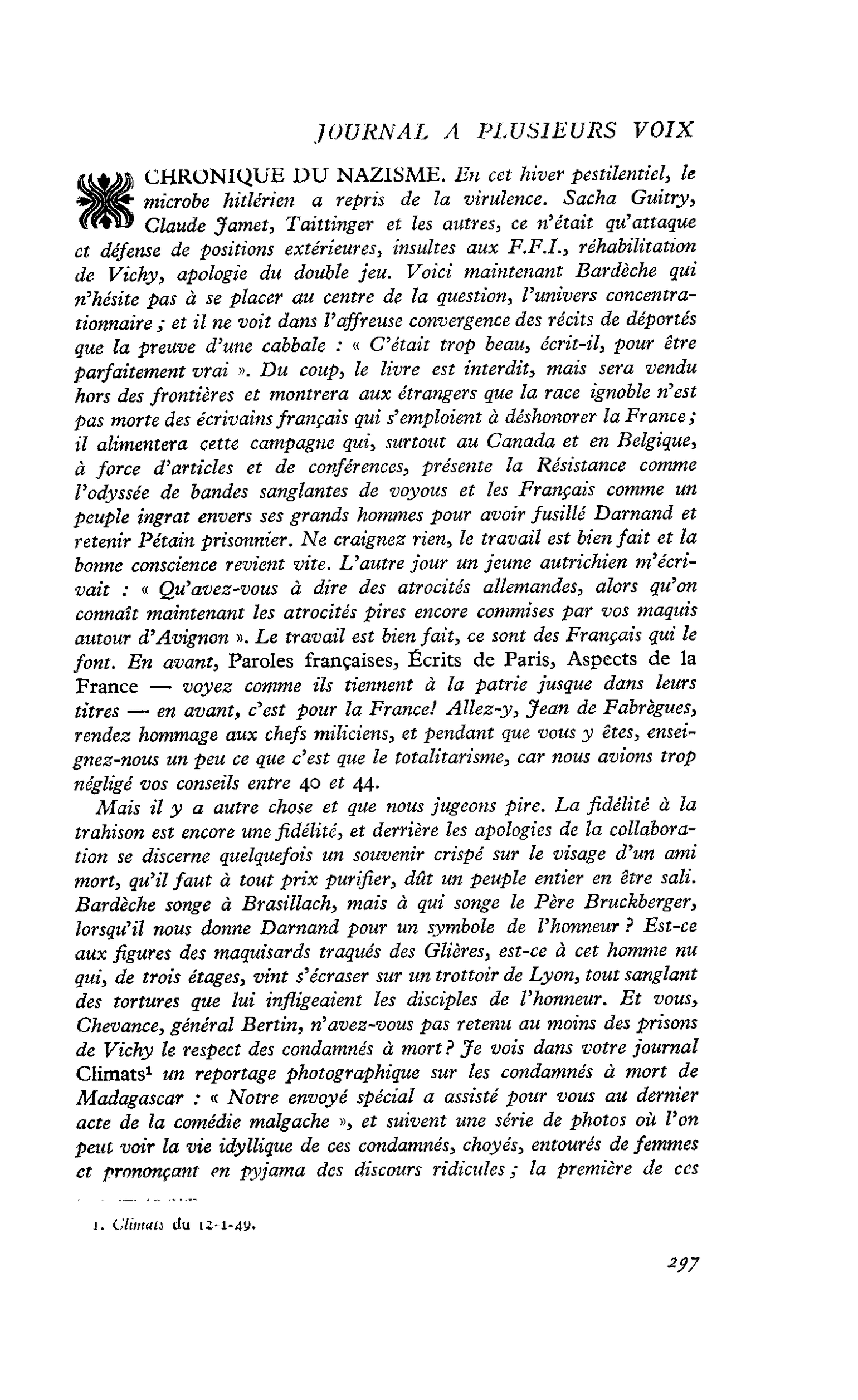 CHRONIQUE DU NAZISME