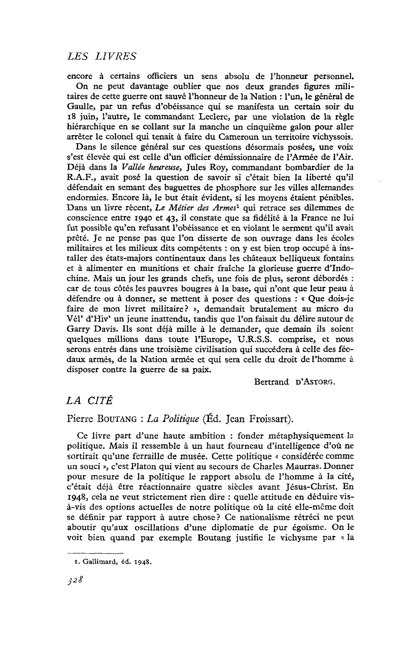 Pierre Boutang : La Politique