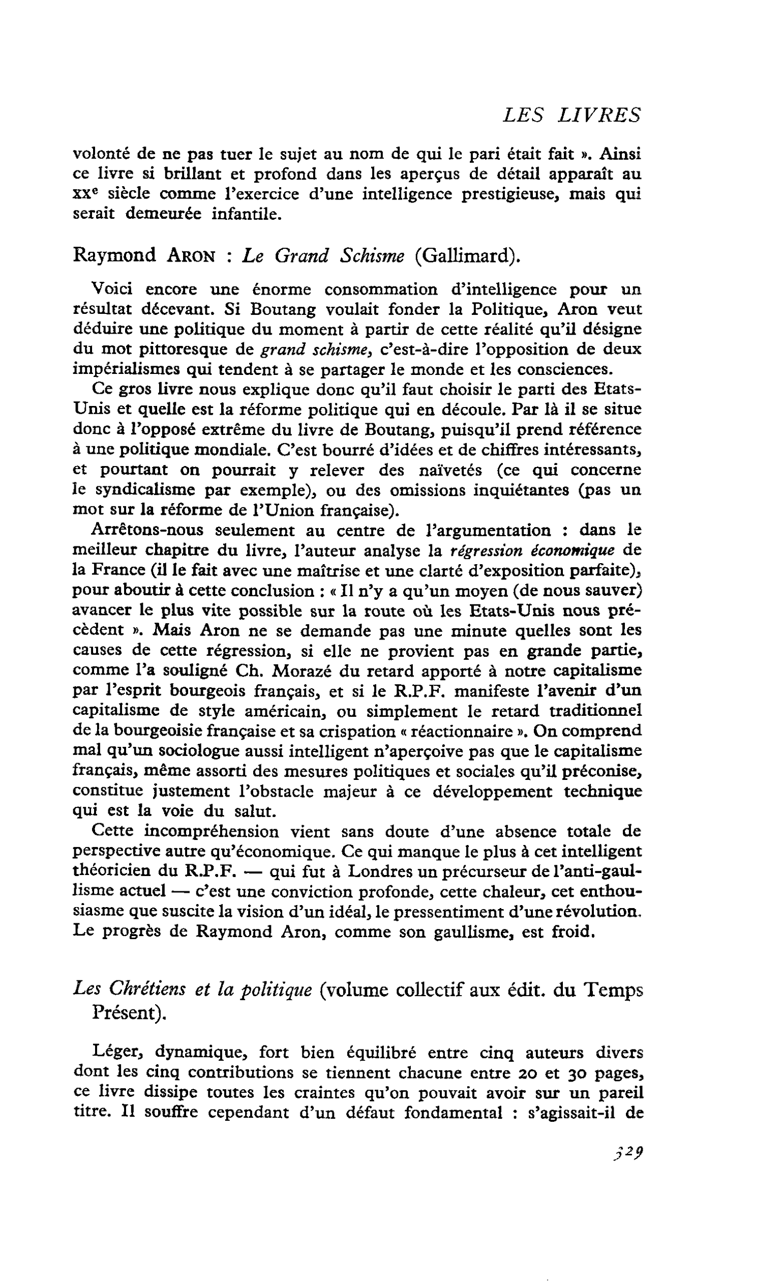 Les Chrétiens et la politique