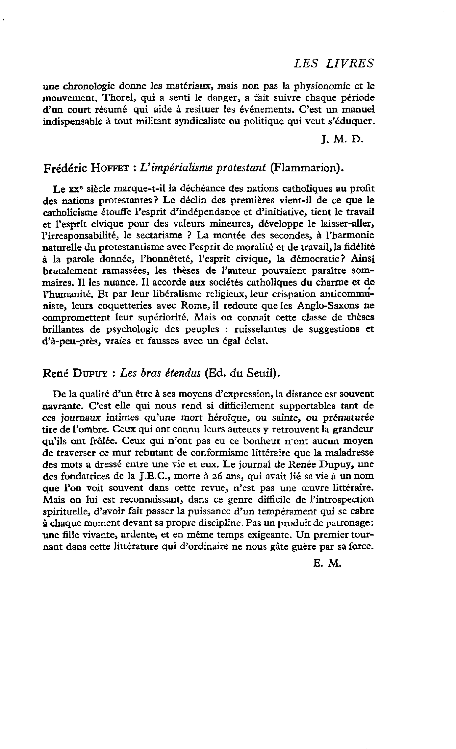 René Dupuy : Les bras étendus