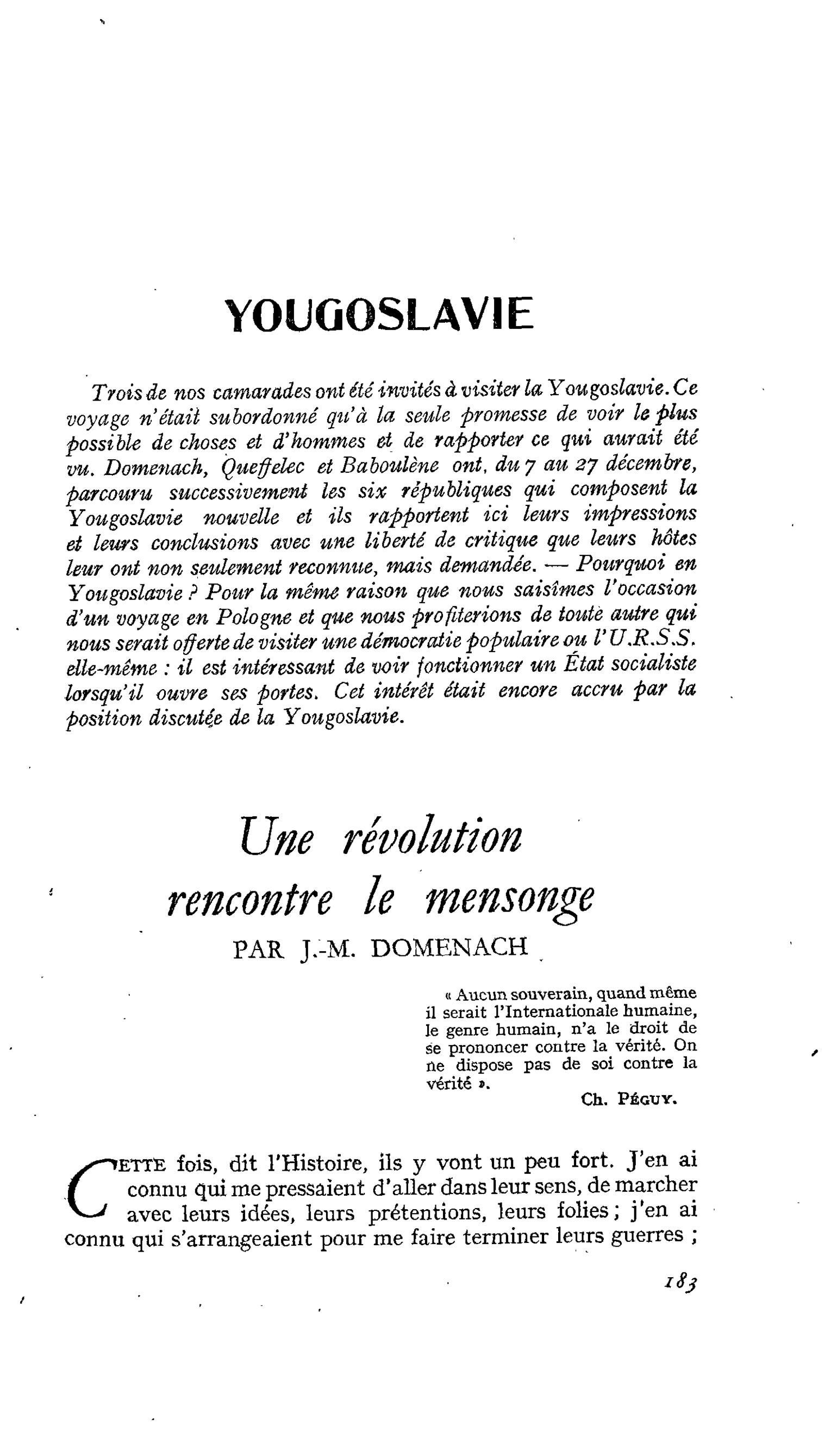 YOUGOSLAVIE