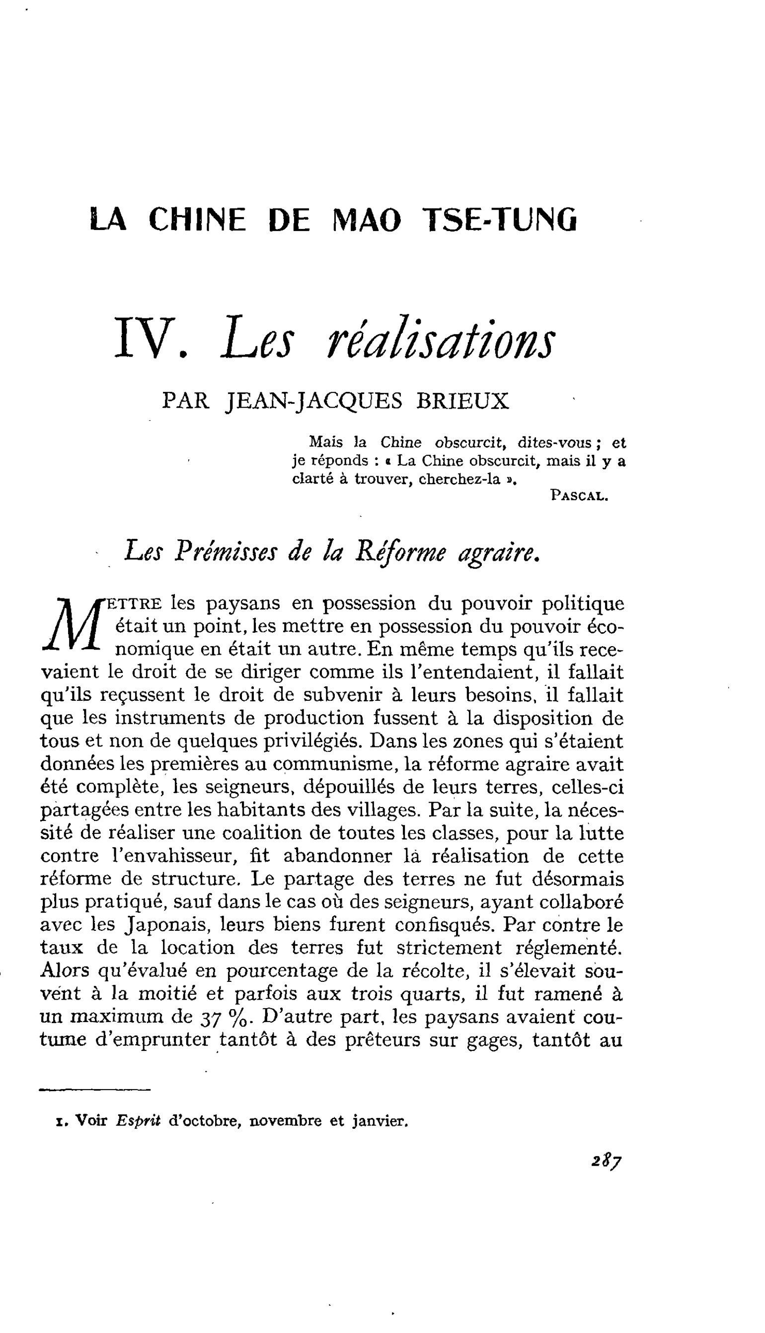 LA CHINE DE MAO TSE-TUNG : IV. Les réalisations