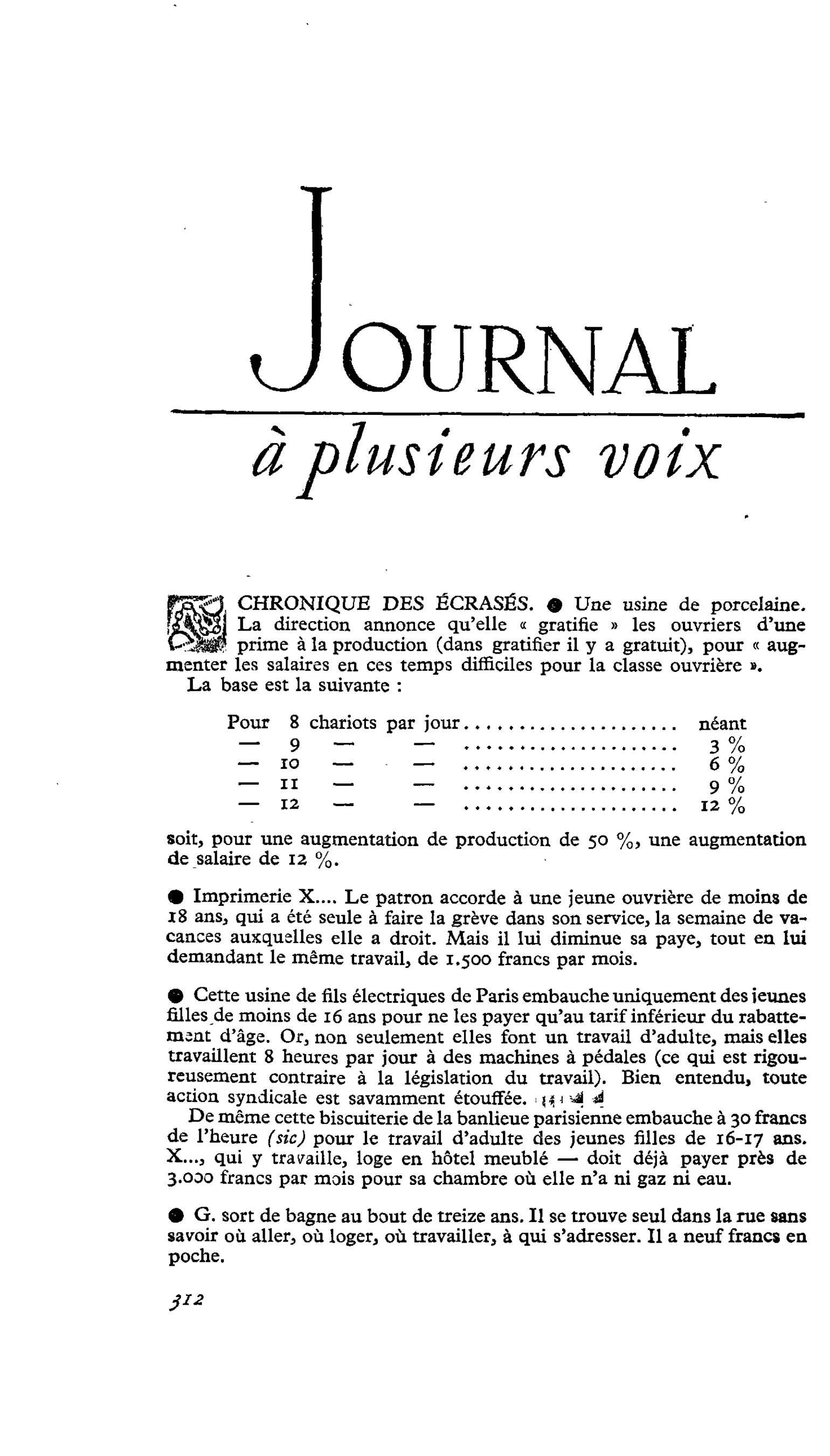 CHRONIQUE DES ÉCRASÉS