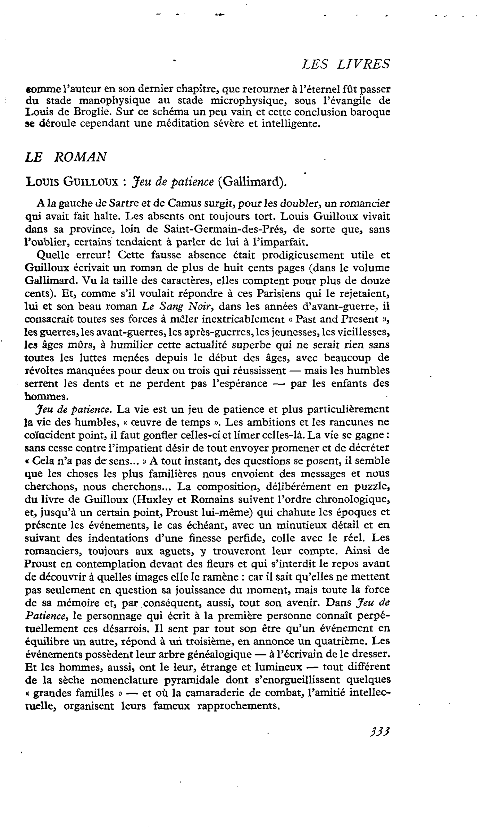 Louis Guilloux : Jeu de patience