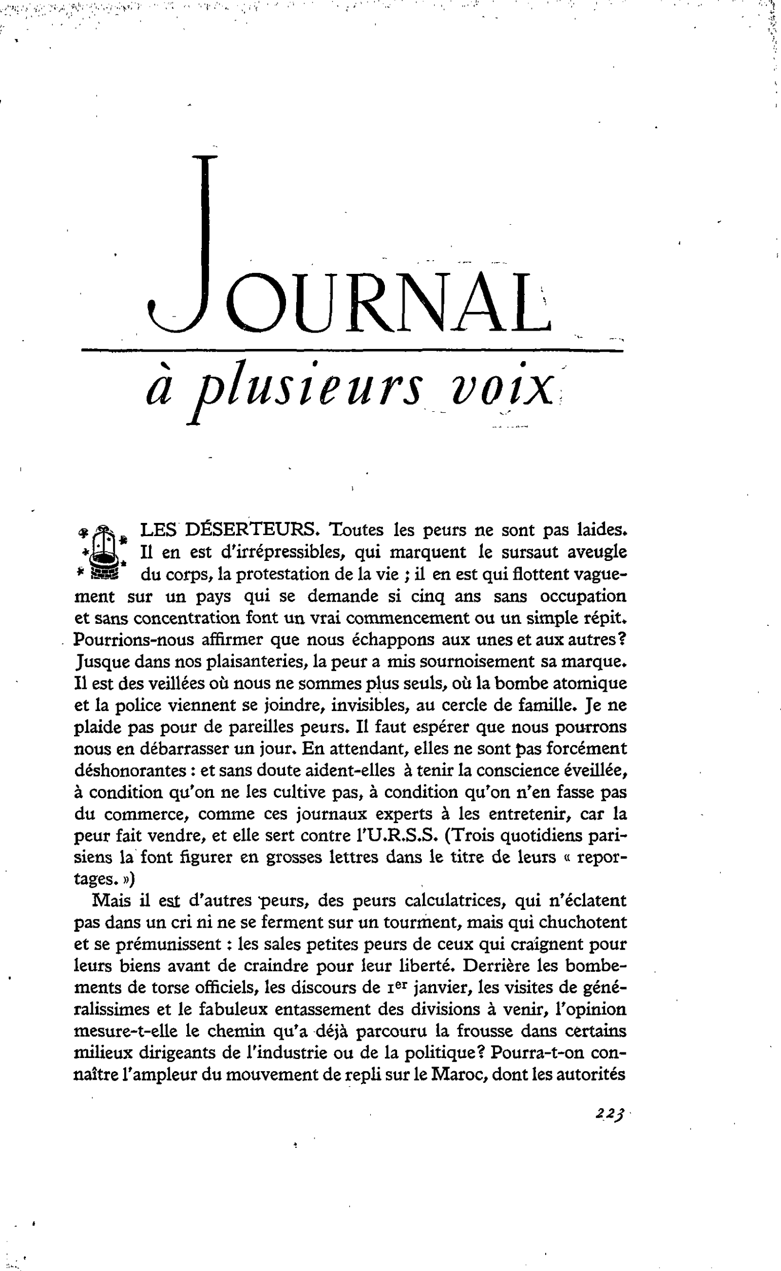 LES DÉSERTEURS