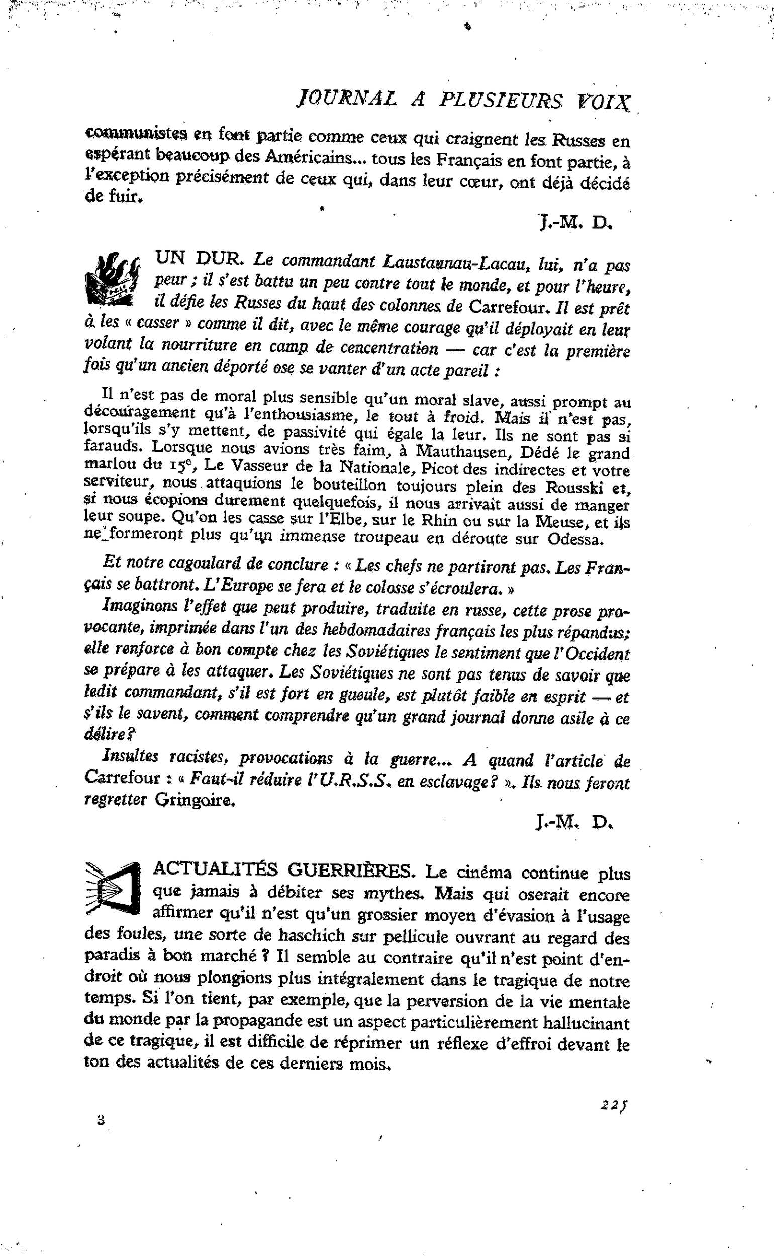 ACTUALITÉS GUERRIÈRES