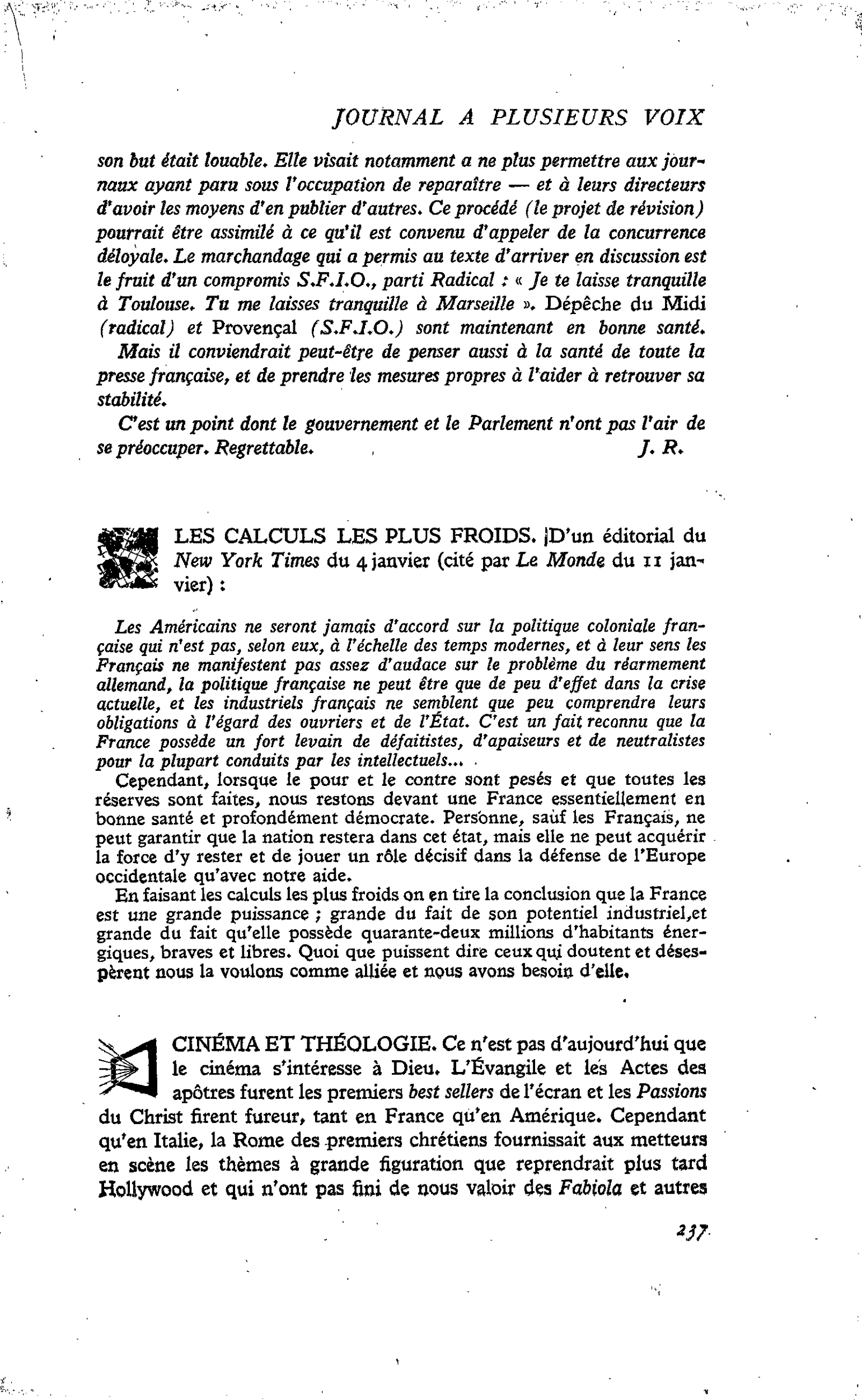 CINÉMA ET THÉOLOGIE