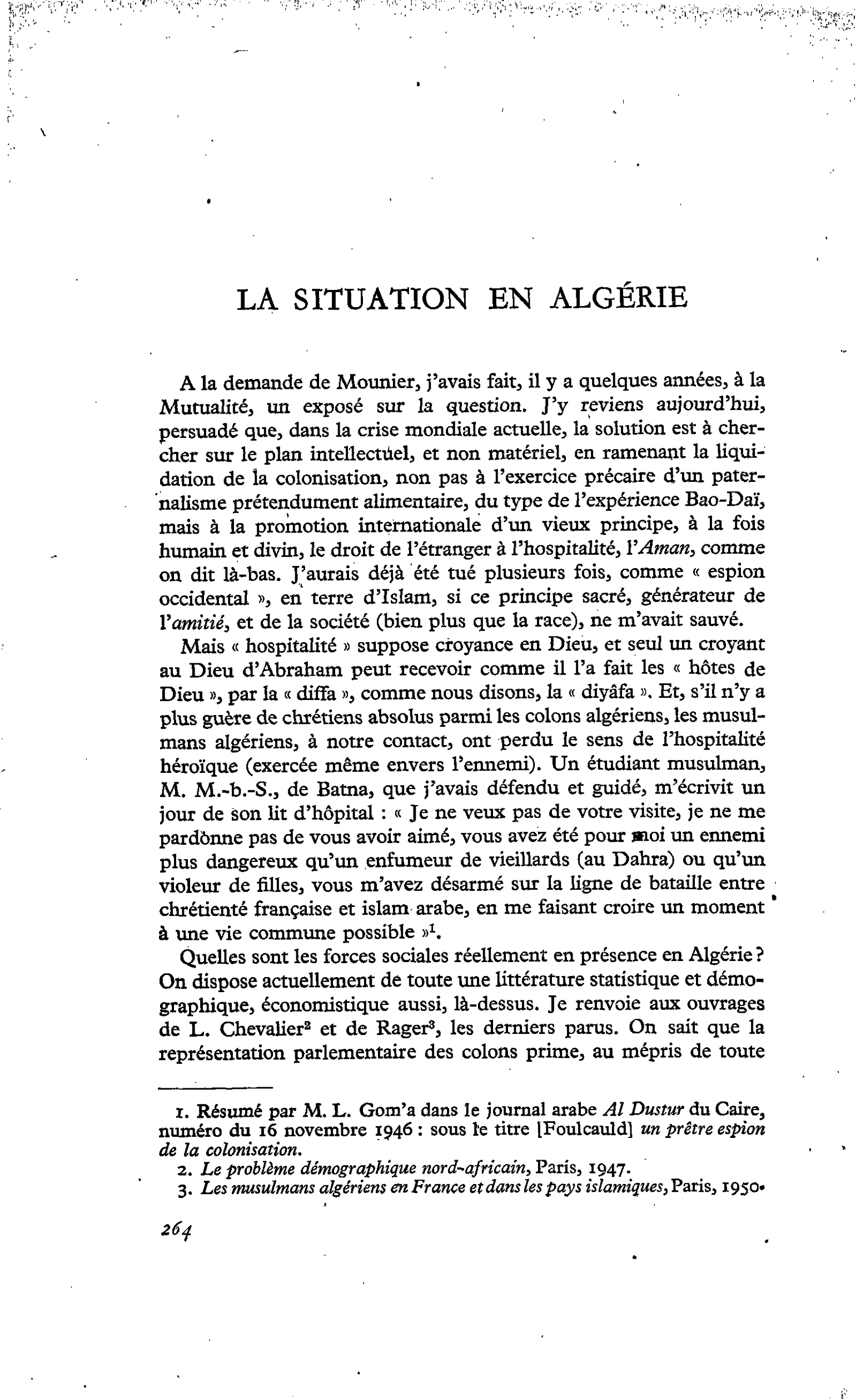 LA SITUATION EN ALGÉRIE