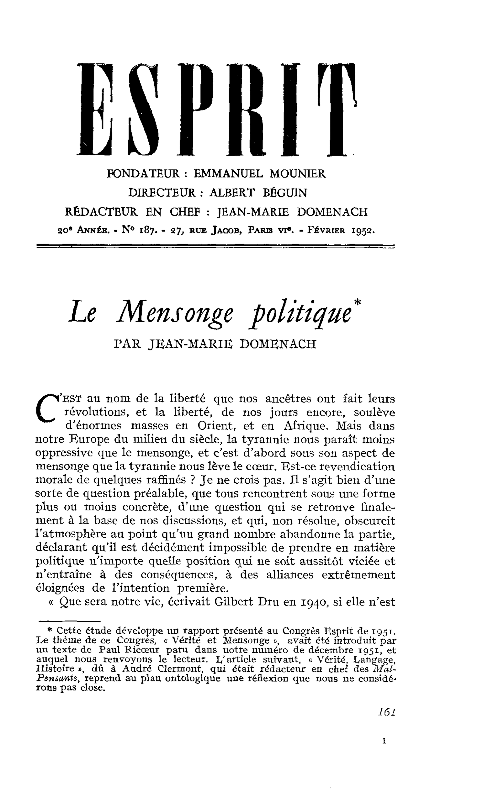 Le Mensonge politique