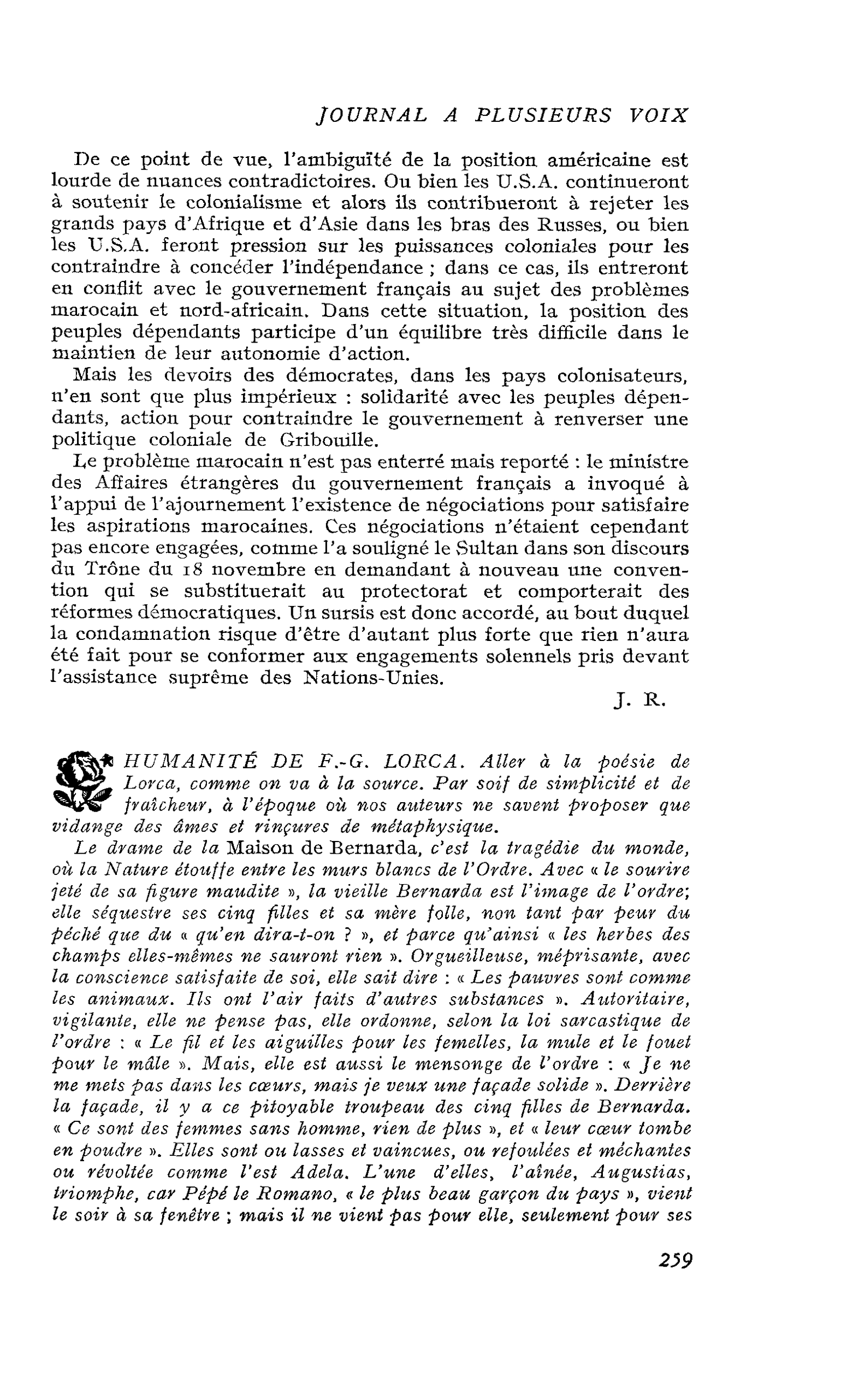Humanité de F. G. Lorca