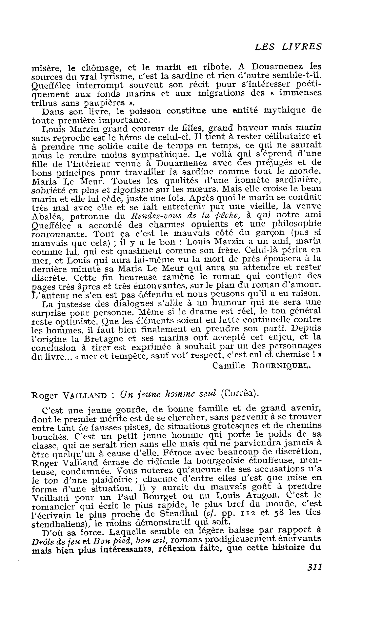 Roger VAILLAND : Un jeune homme seul